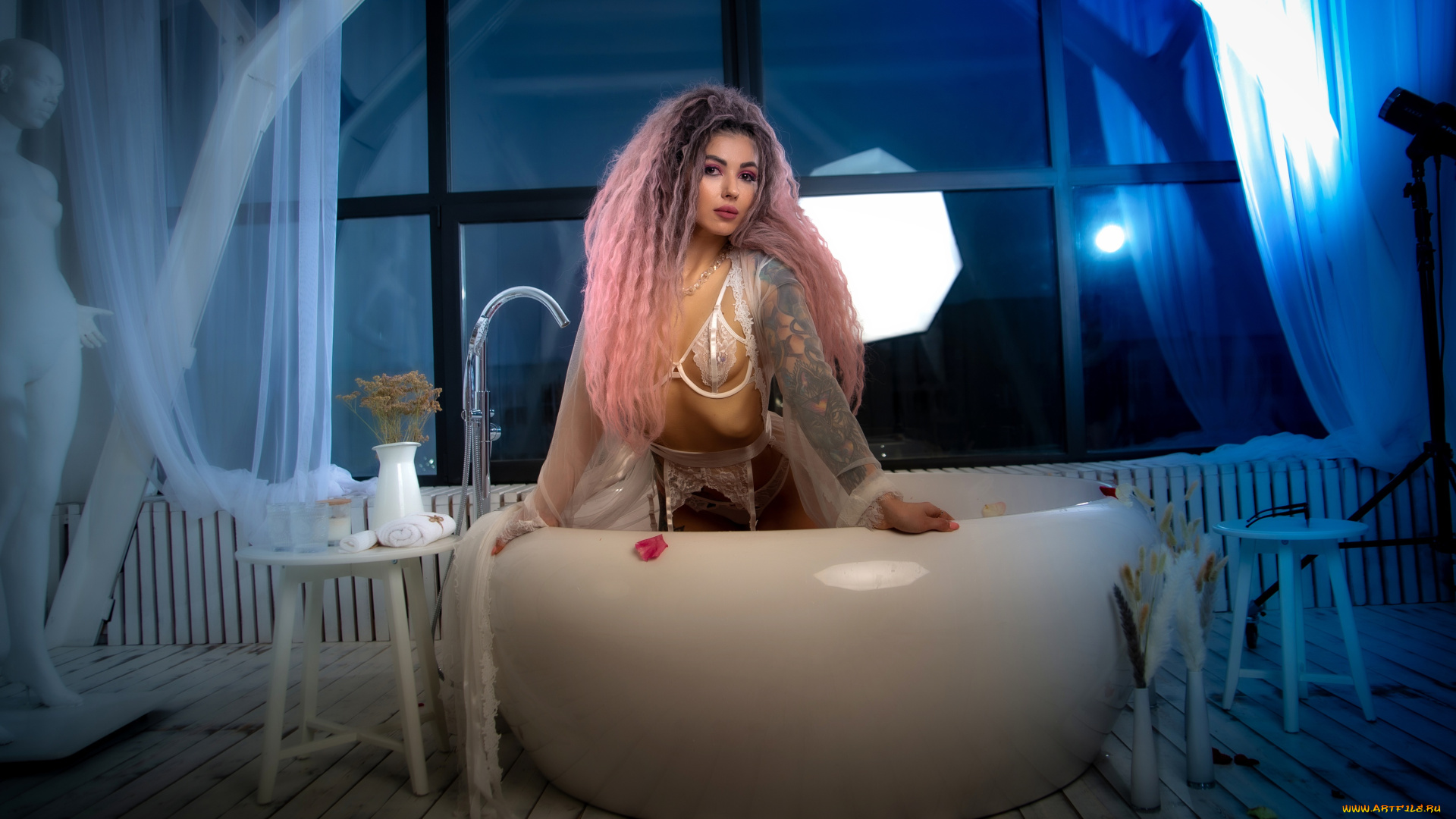 девушки, -, рыжеволосые, и, разноцветные, девушка