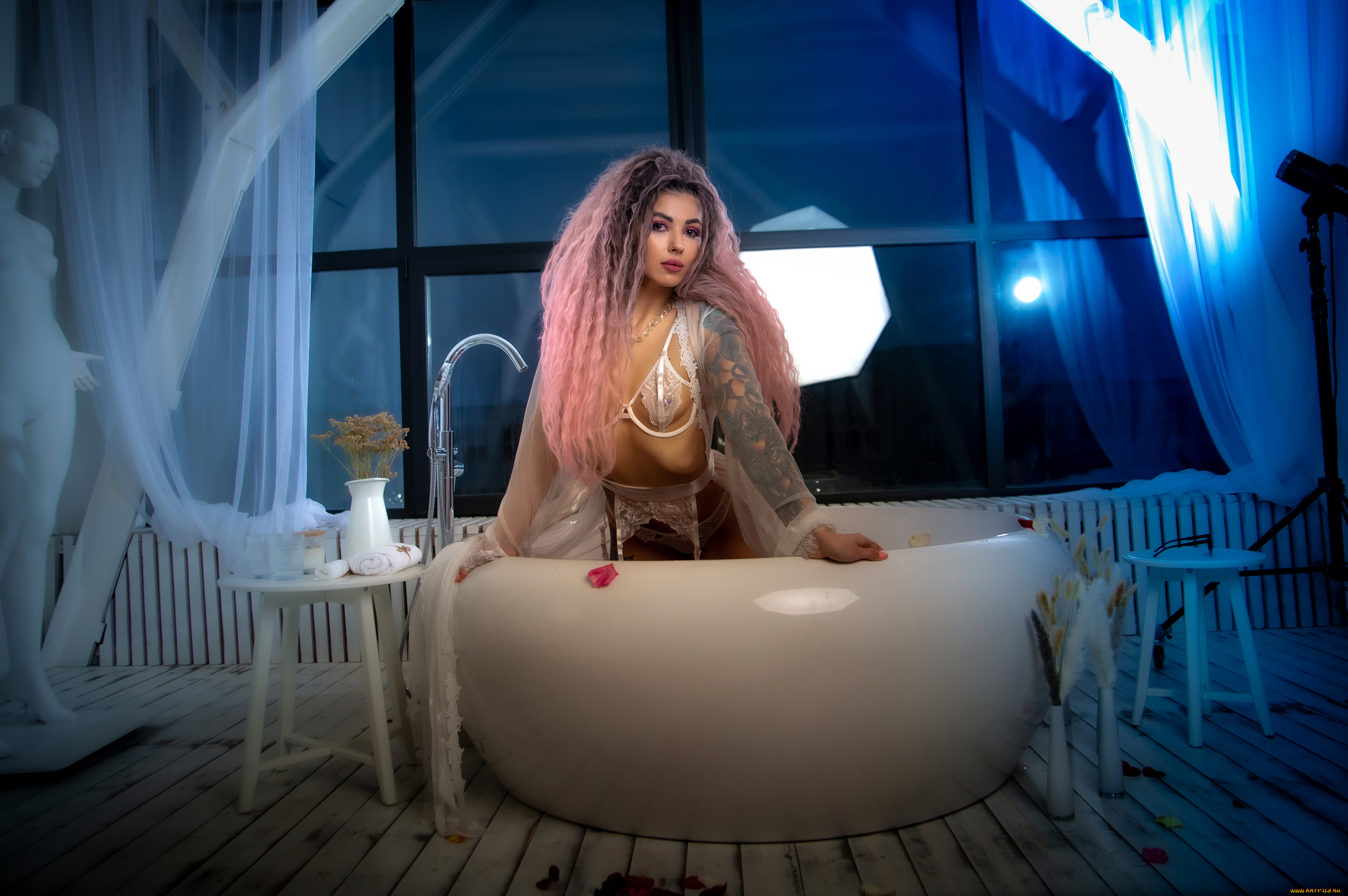 девушки, -, рыжеволосые, и, разноцветные, девушка