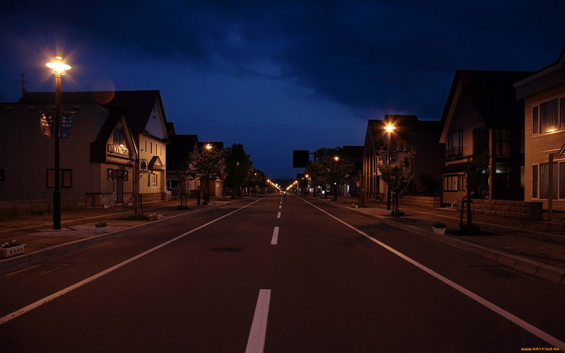 города, огни, ночного