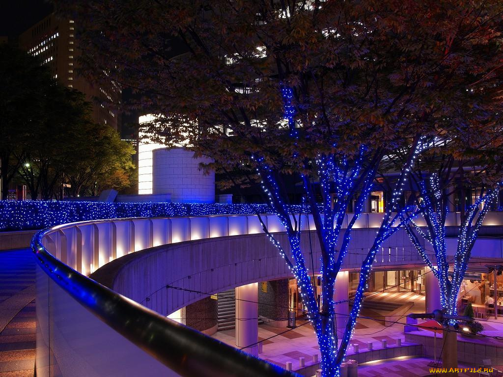 города, огни, ночного