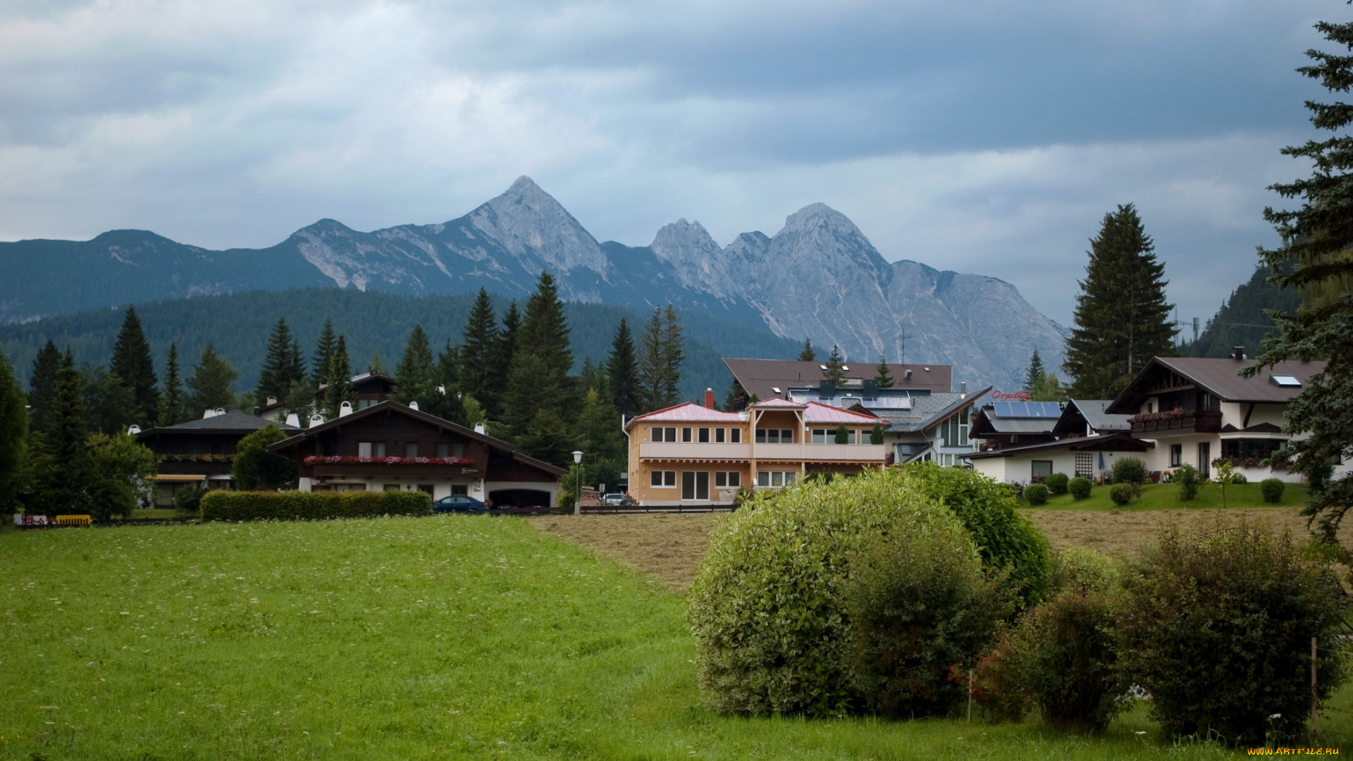 города, пейзажи, домики, лес, горы