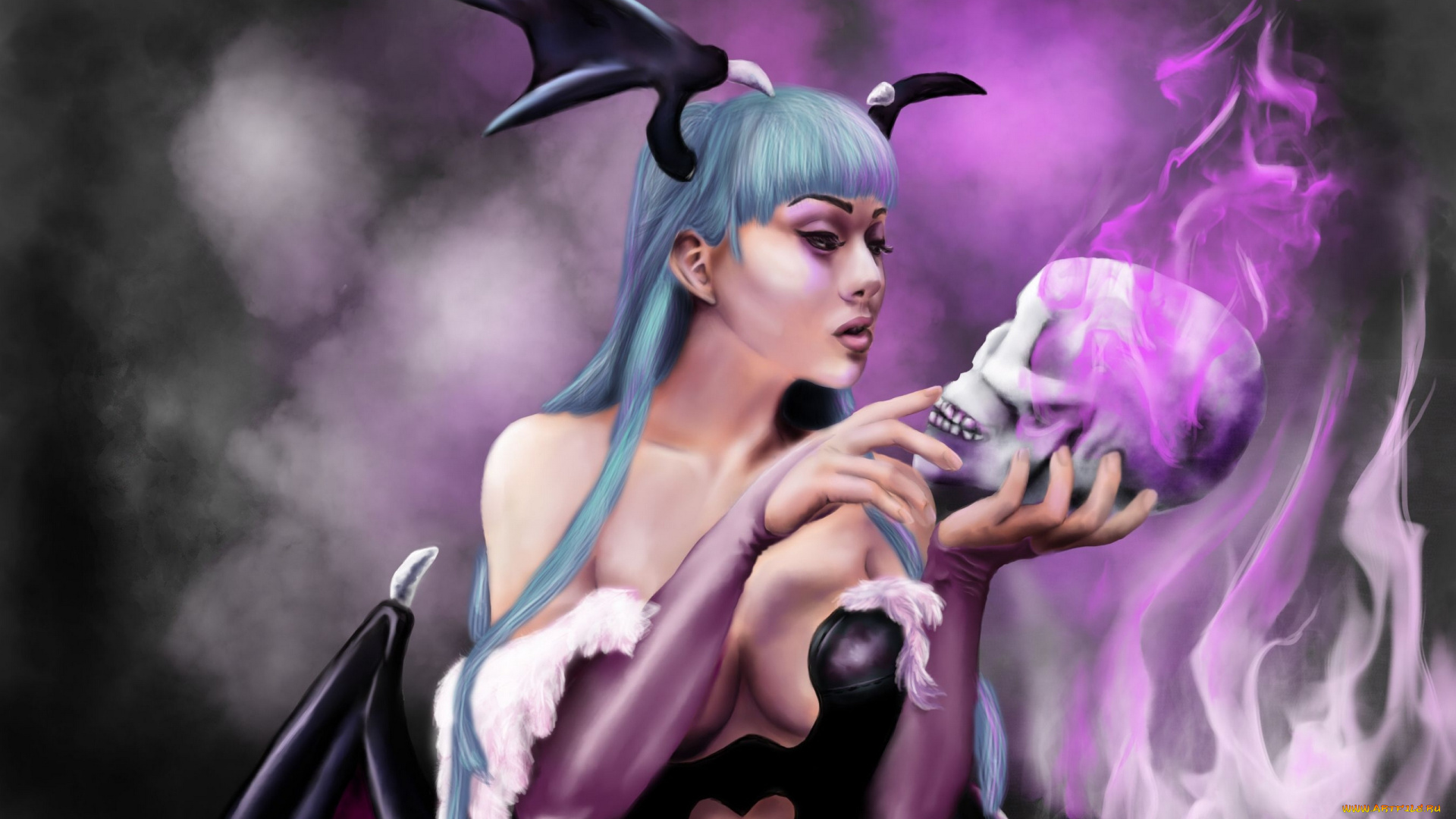 фэнтези, демоны, магия, демоница, череп