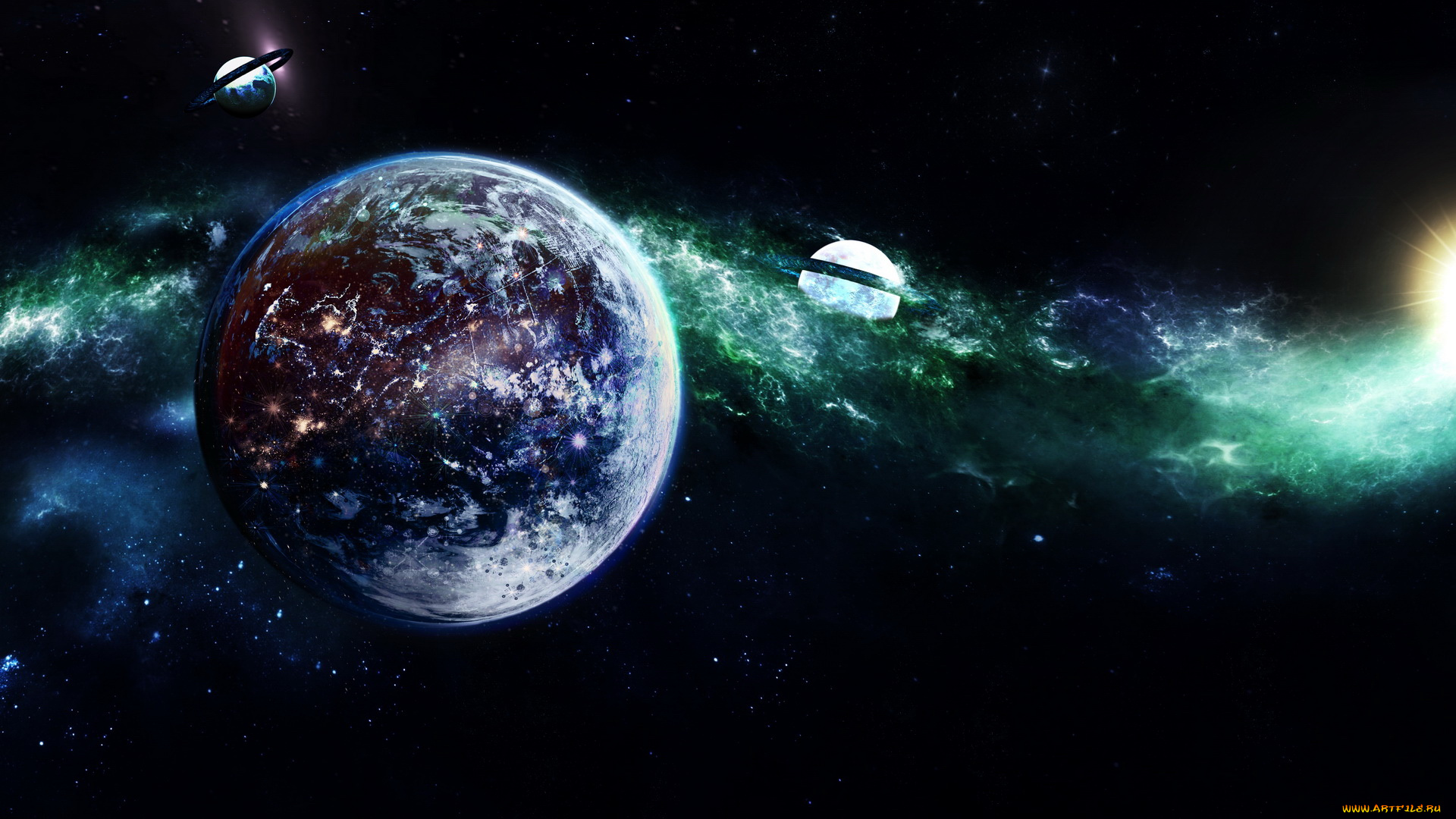 космос, арт, планеты
