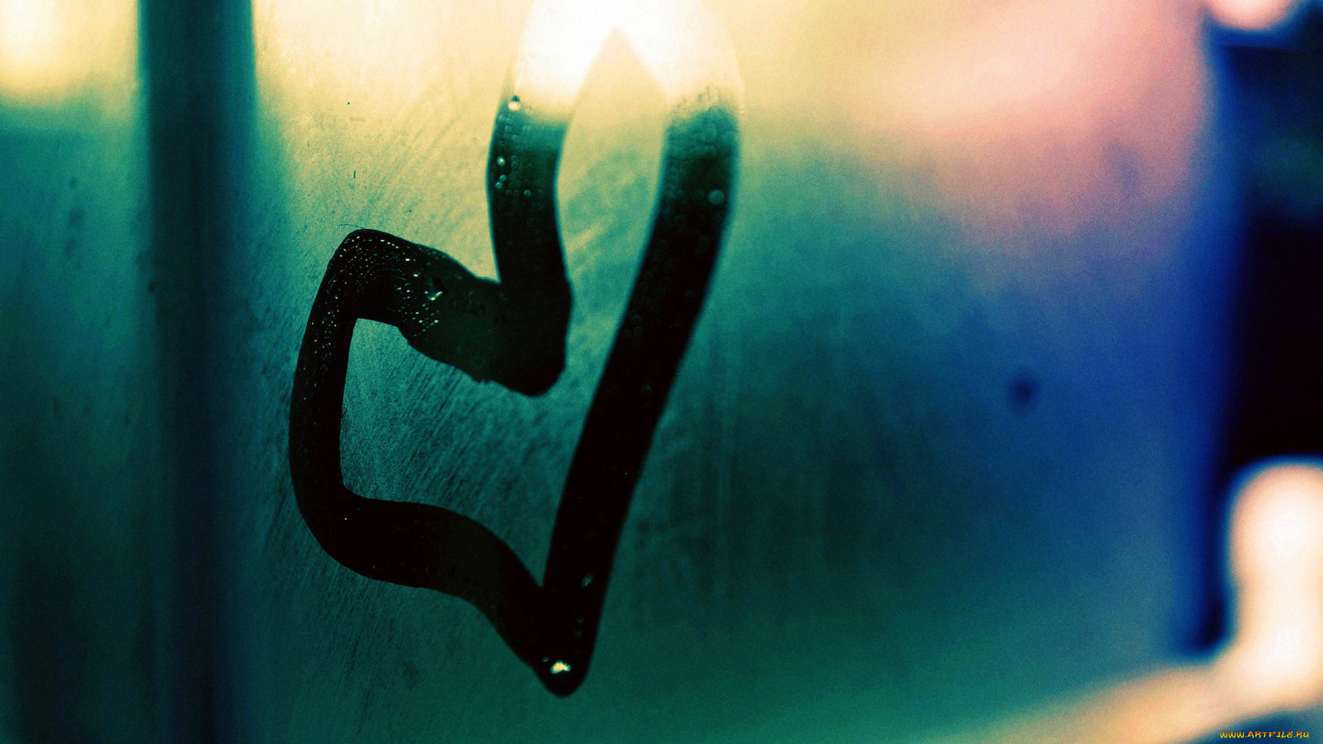 сердчко, на, стекле, праздничные, день, св, валентина, сердечки, любовь, стекло, запотевшее, сердечко