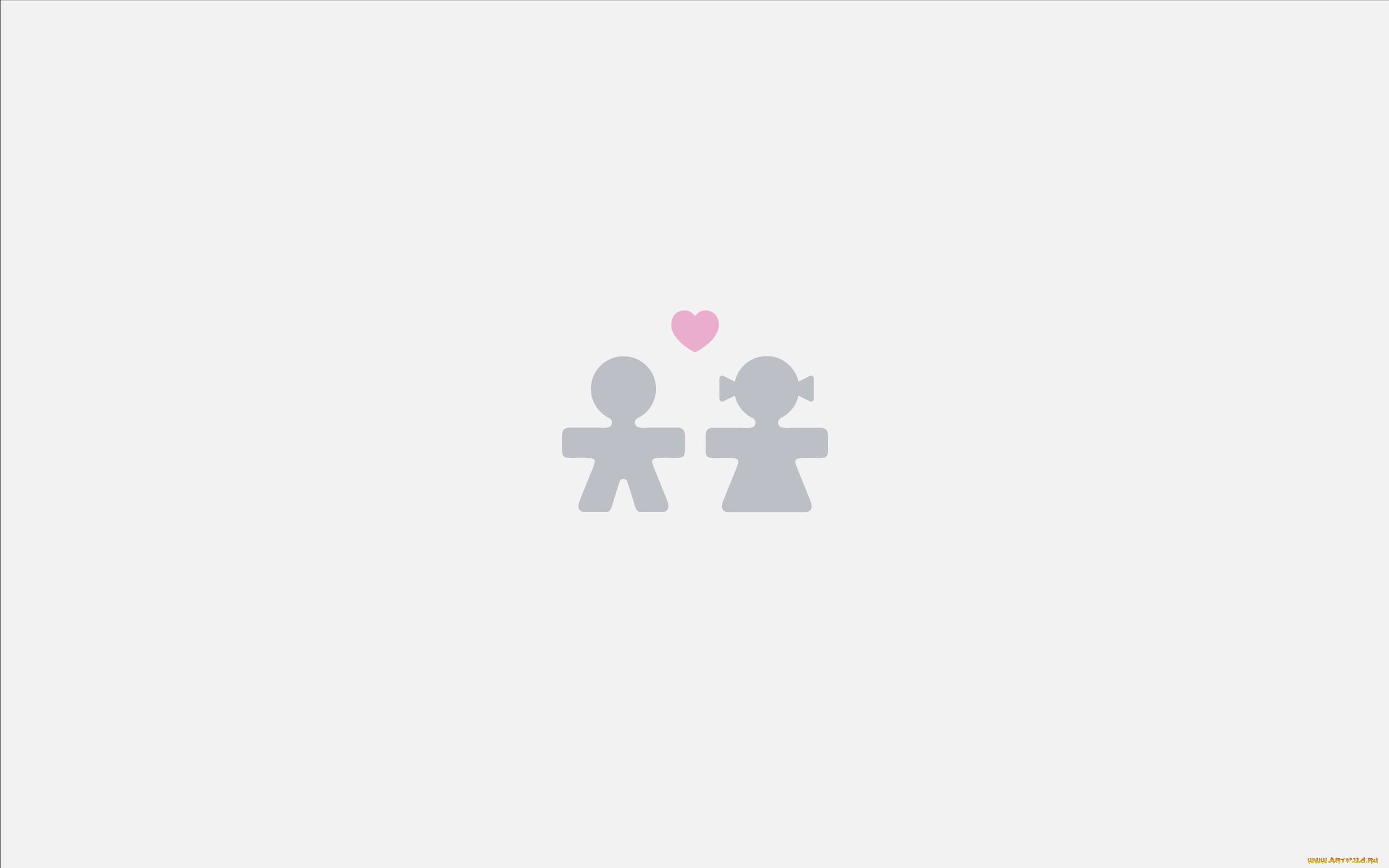 векторная, графика, фигурки, мальчик, девочка, сердечко, любовь