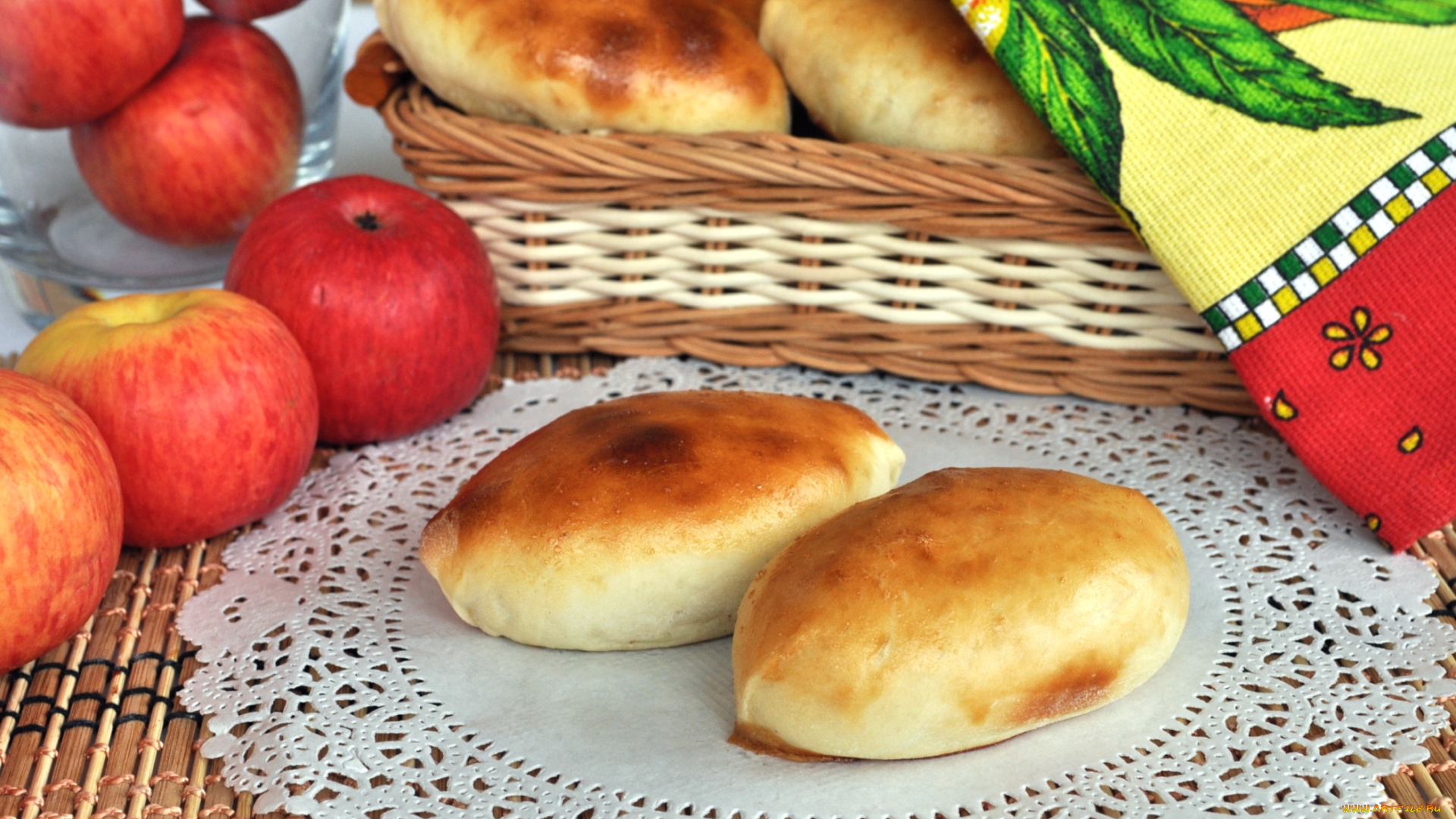 еда, хлеб, , выпечка, яблоки, пирожки