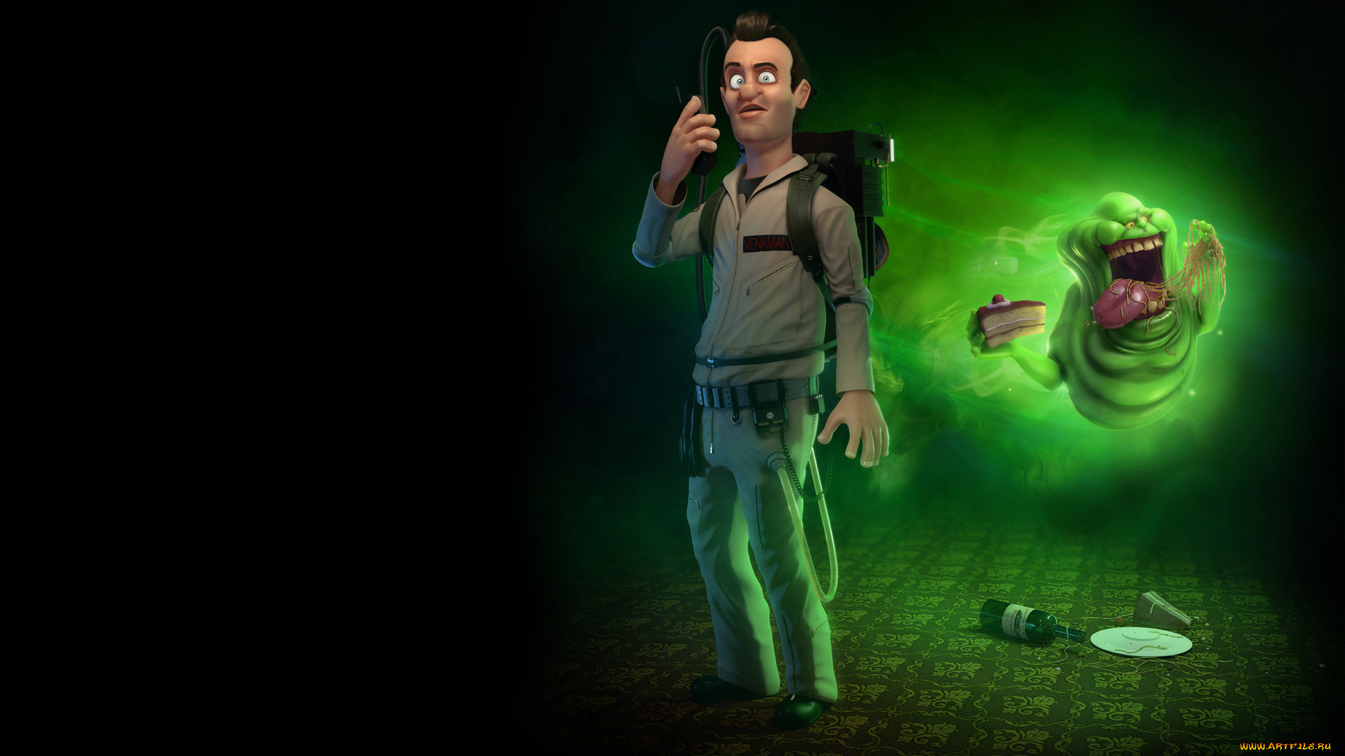 охотники, за, привидениями, 3д, графика, humor, , юмор, лизун, slimer, ghostbusters, охотники, за, привидениями