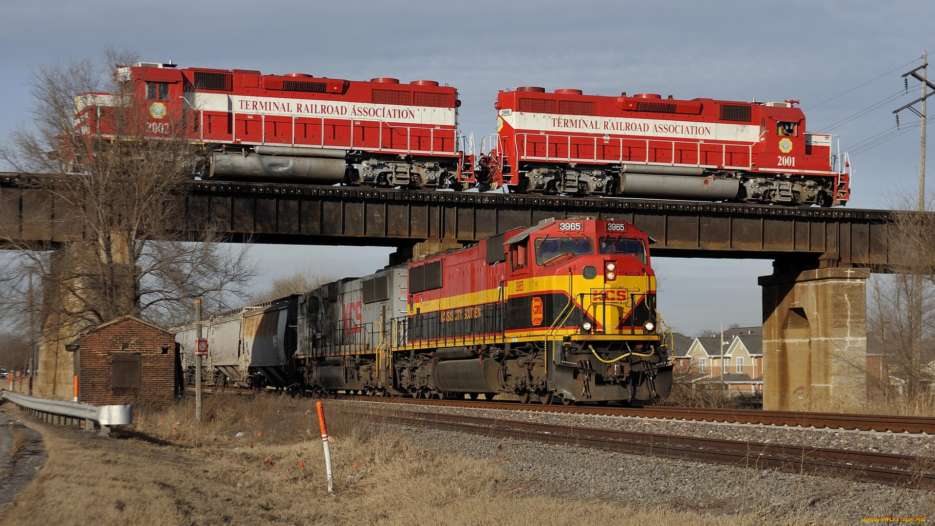 техника, поезда, железная, дорога, рельсы, локомотив, состав, мост