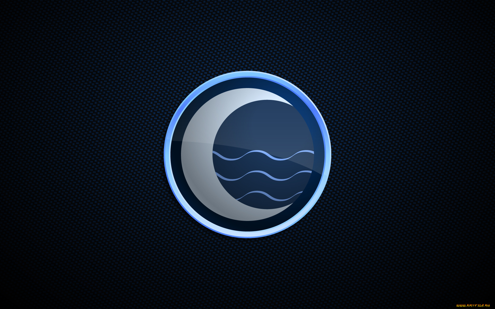 рисованные, минимализм, волны, луна