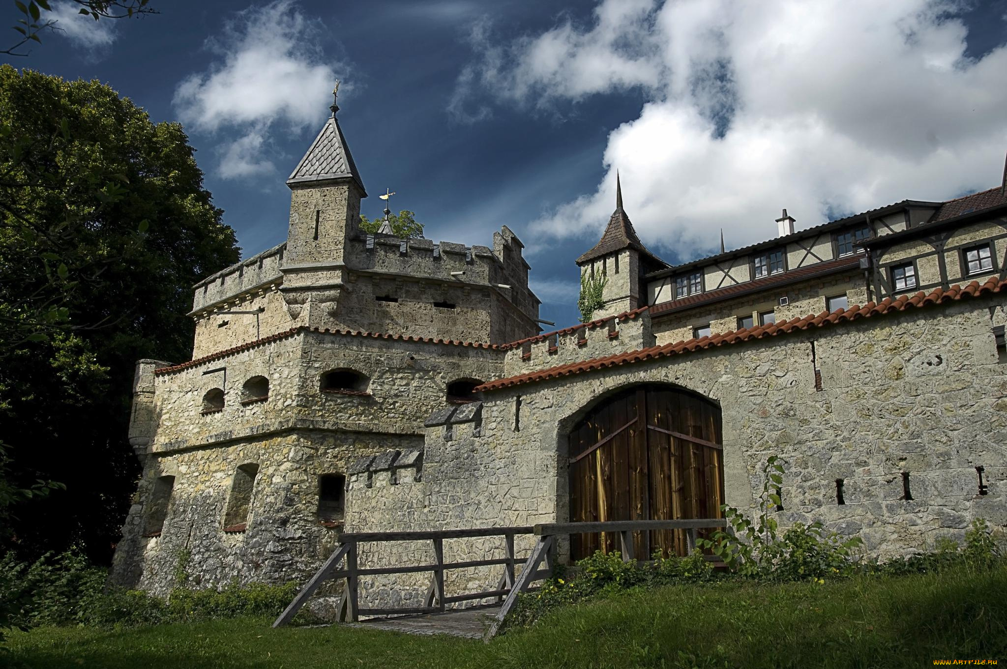 lichtenstein, castle, города, -, дворцы, , замки, , крепости, бастион, стена, лужайка, лес