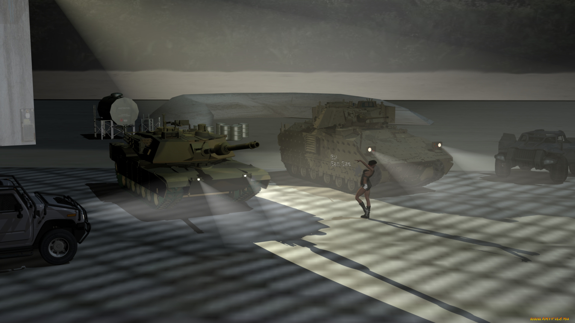 3д, графика, армия, , military, девушка, танки