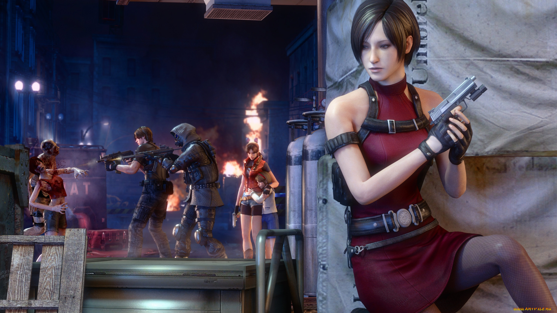 3д, графика, фантазия, , fantasy, оружие, фон, взгляд, девушки