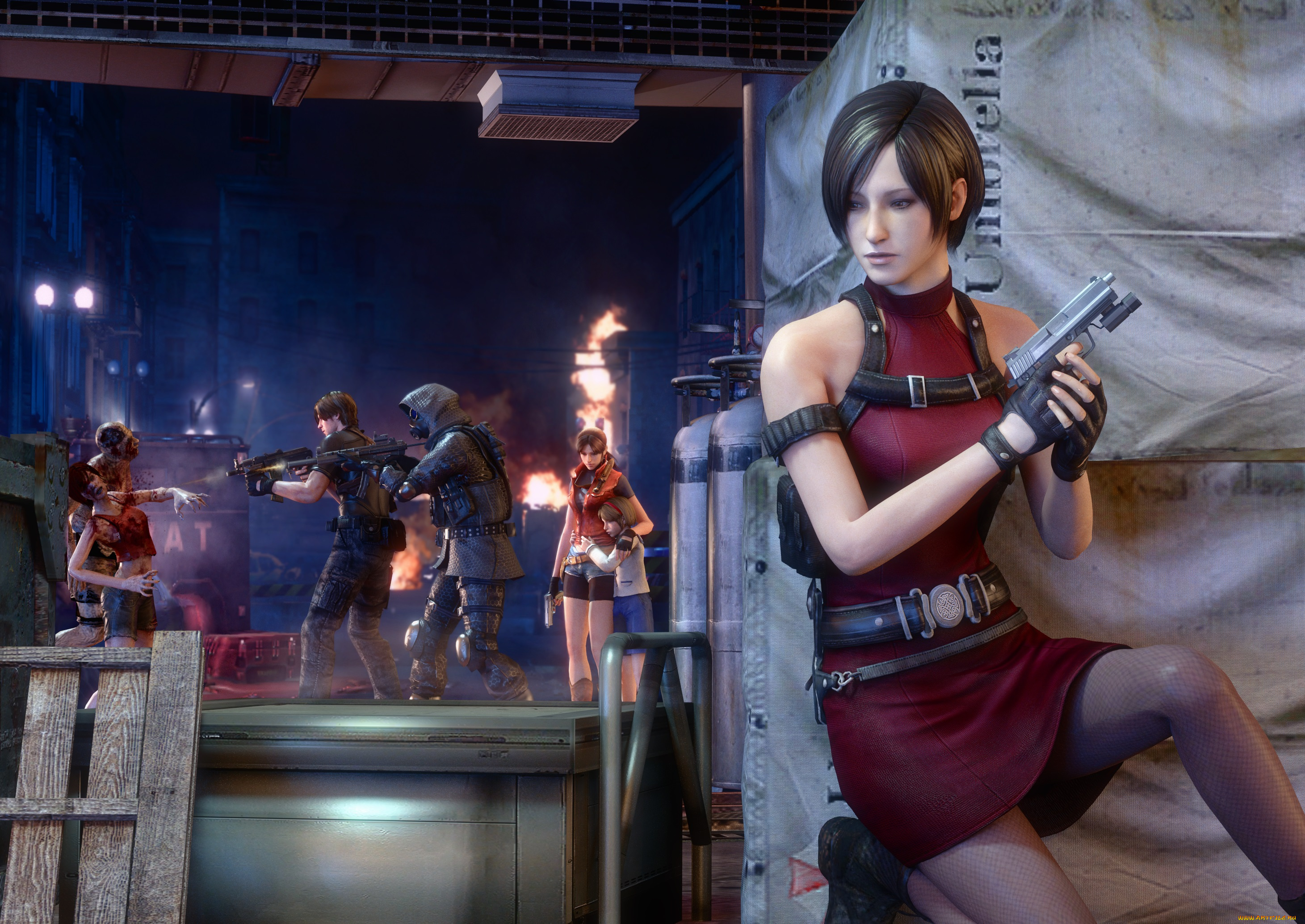 3д, графика, фантазия, , fantasy, оружие, фон, взгляд, девушки