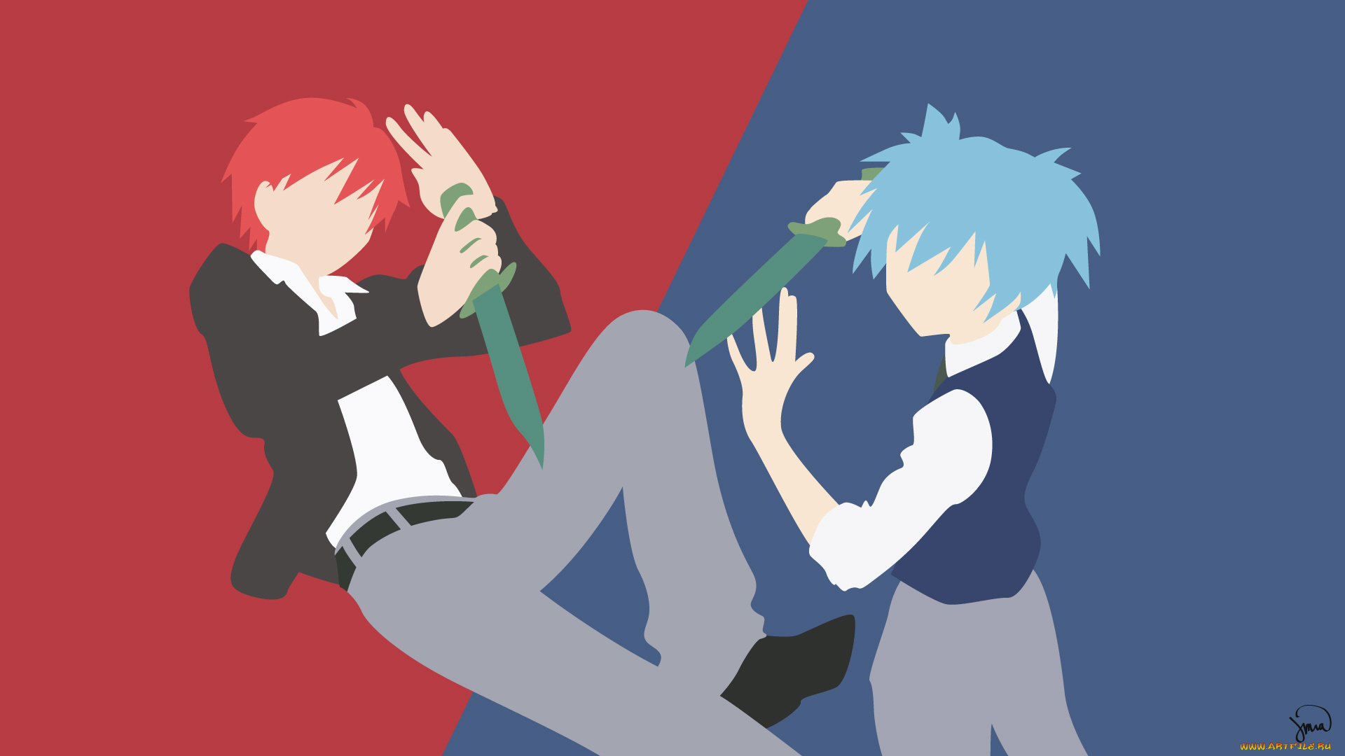 аниме, ansatsu, kyoushitsu, nagisa, karma