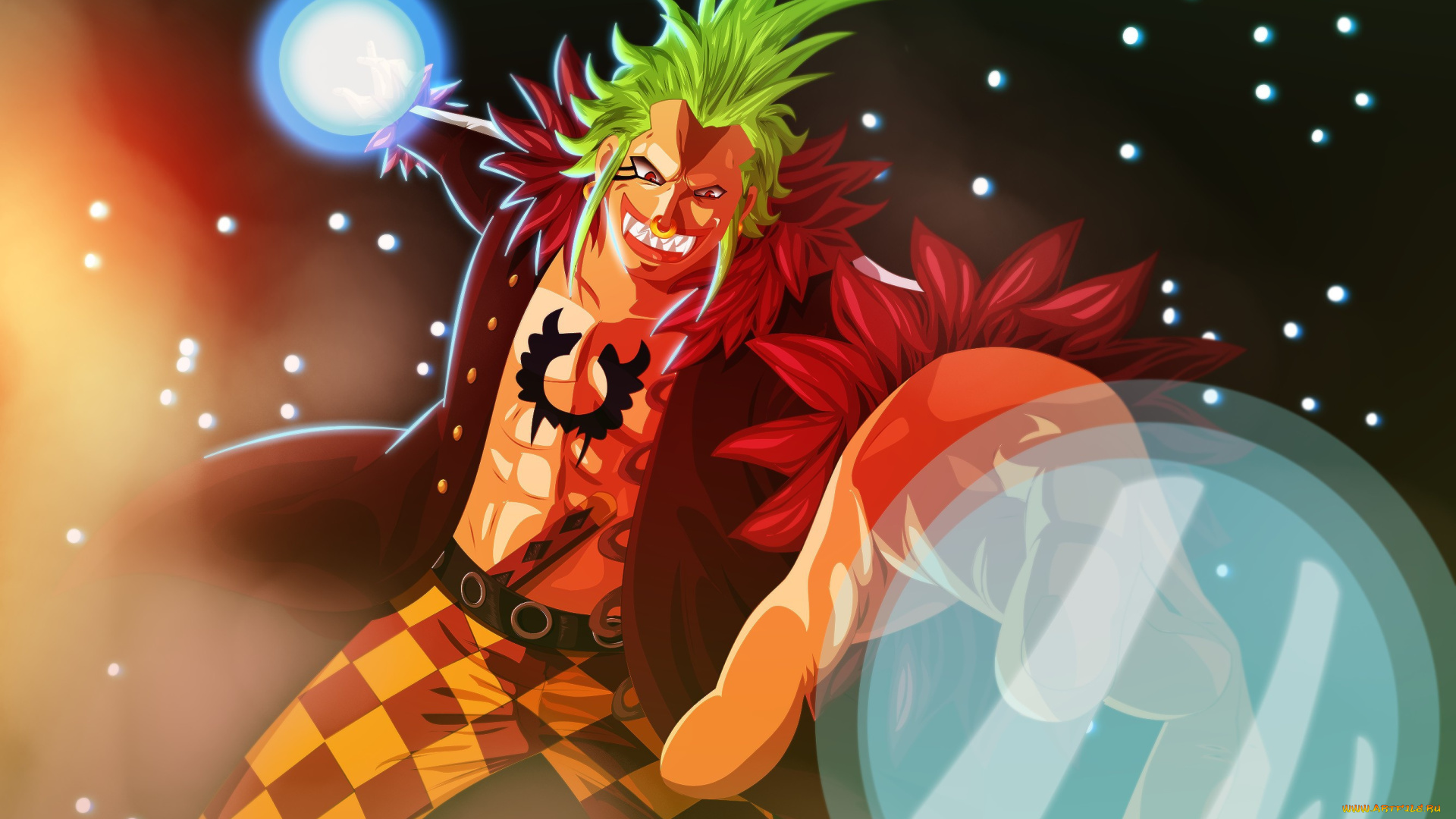 аниме, one, piece, bartolomeo