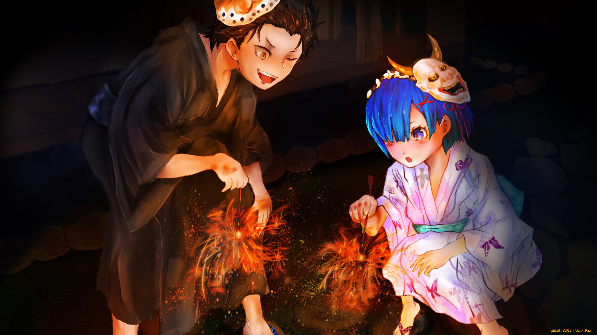 аниме, re, , zero, kara, hajimeru, isekai, seikatsu, субару, рем