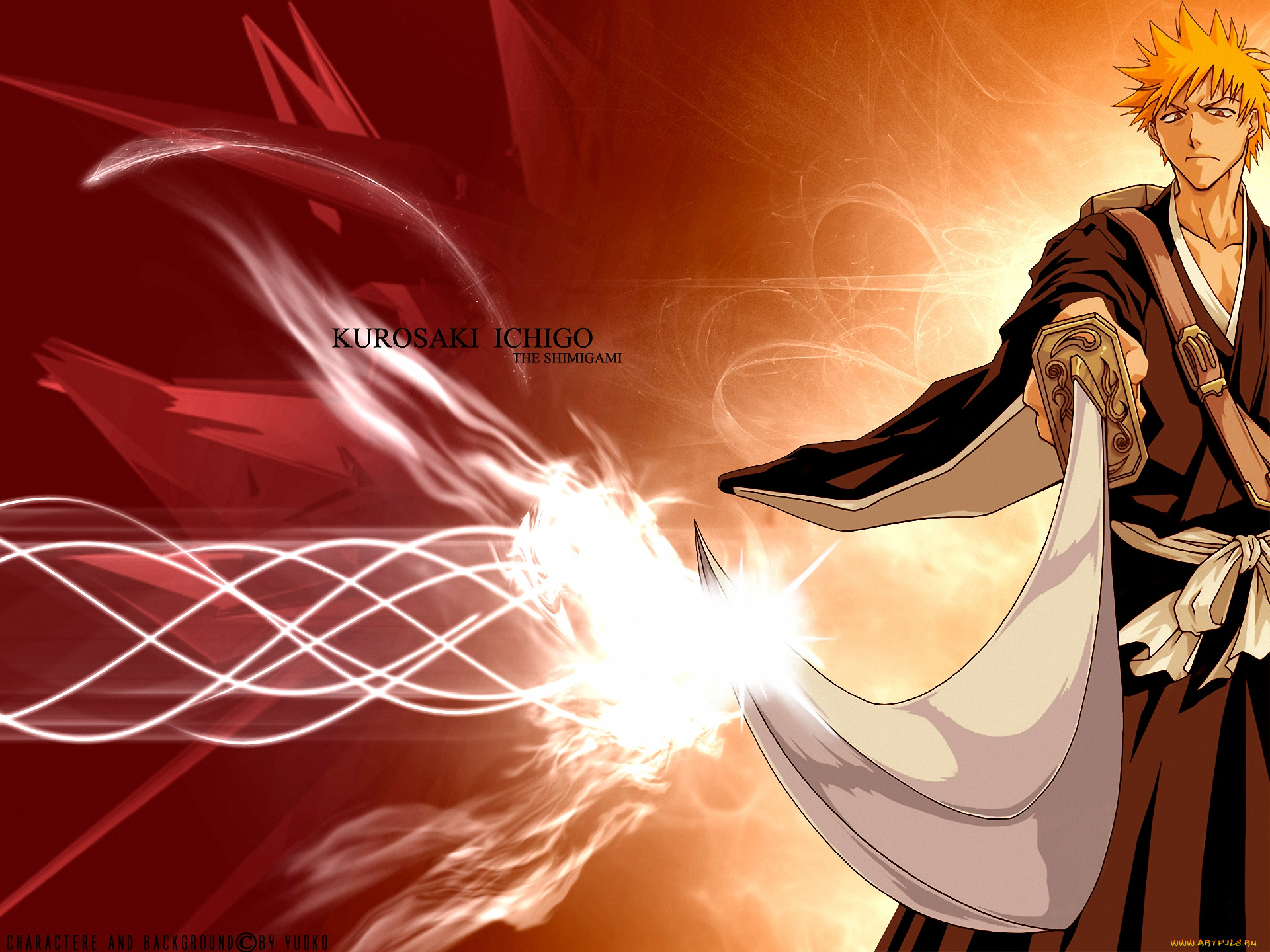 аниме, bleach, kurosaki, шинигами, банкай, ichigo, shinigami, меч