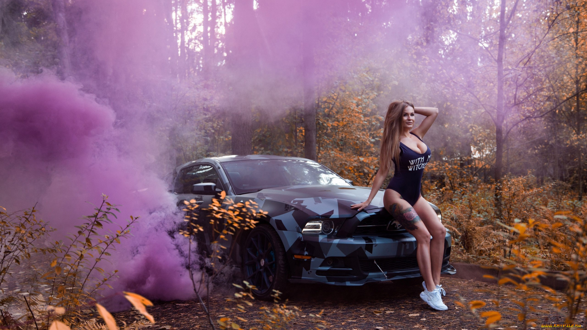 автомобили, -авто, с, девушками, mustang