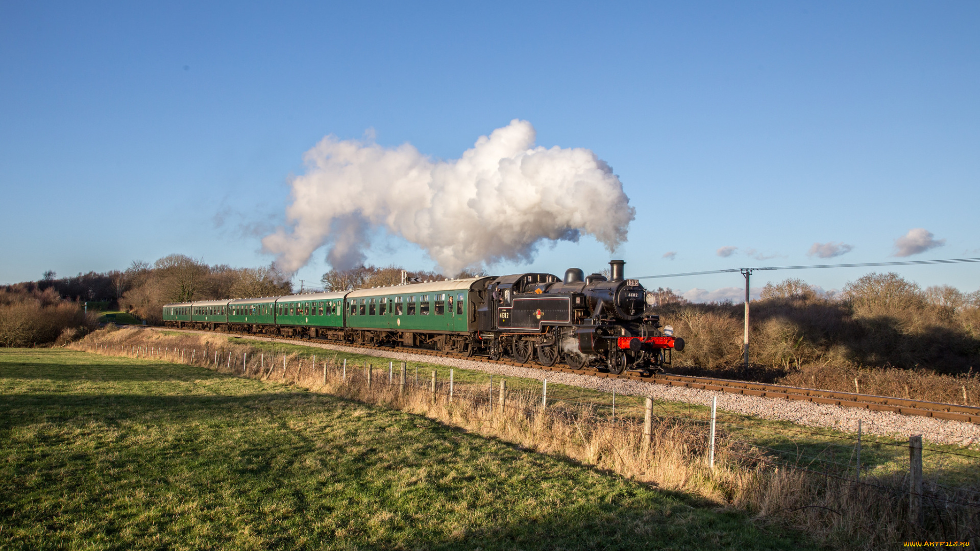 техника, паровозы, локомотив, состав