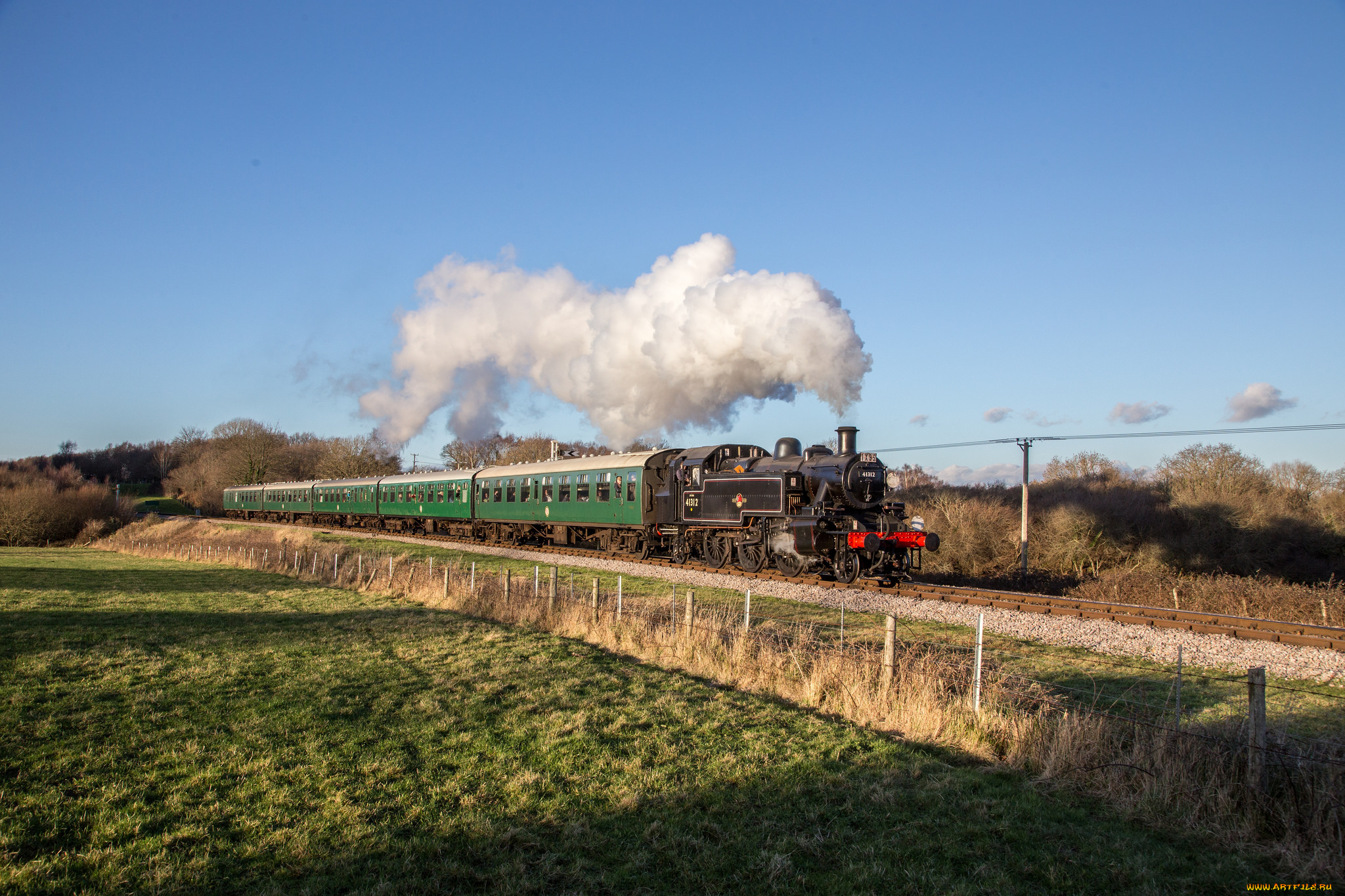 техника, паровозы, локомотив, состав