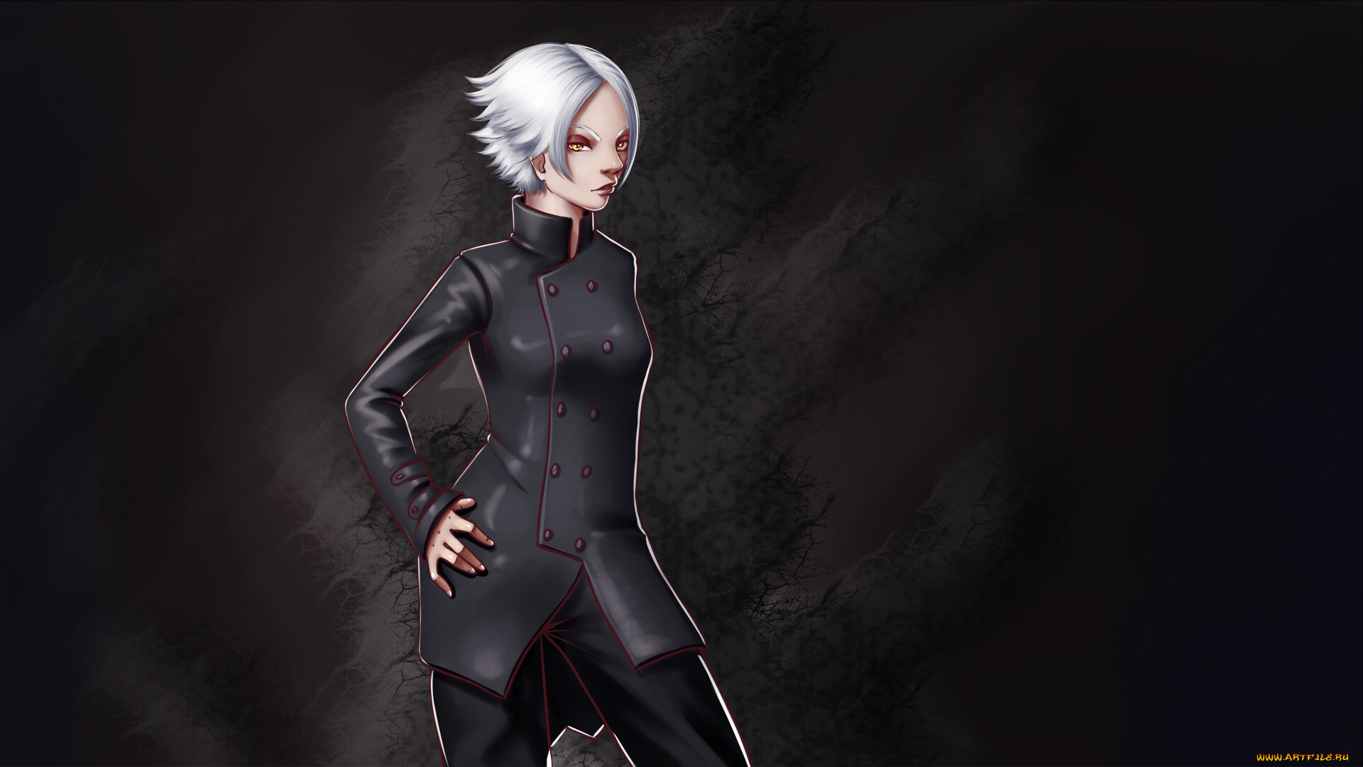 аниме, unknown, , другое, , пиджак, взгляд, фон, девушка