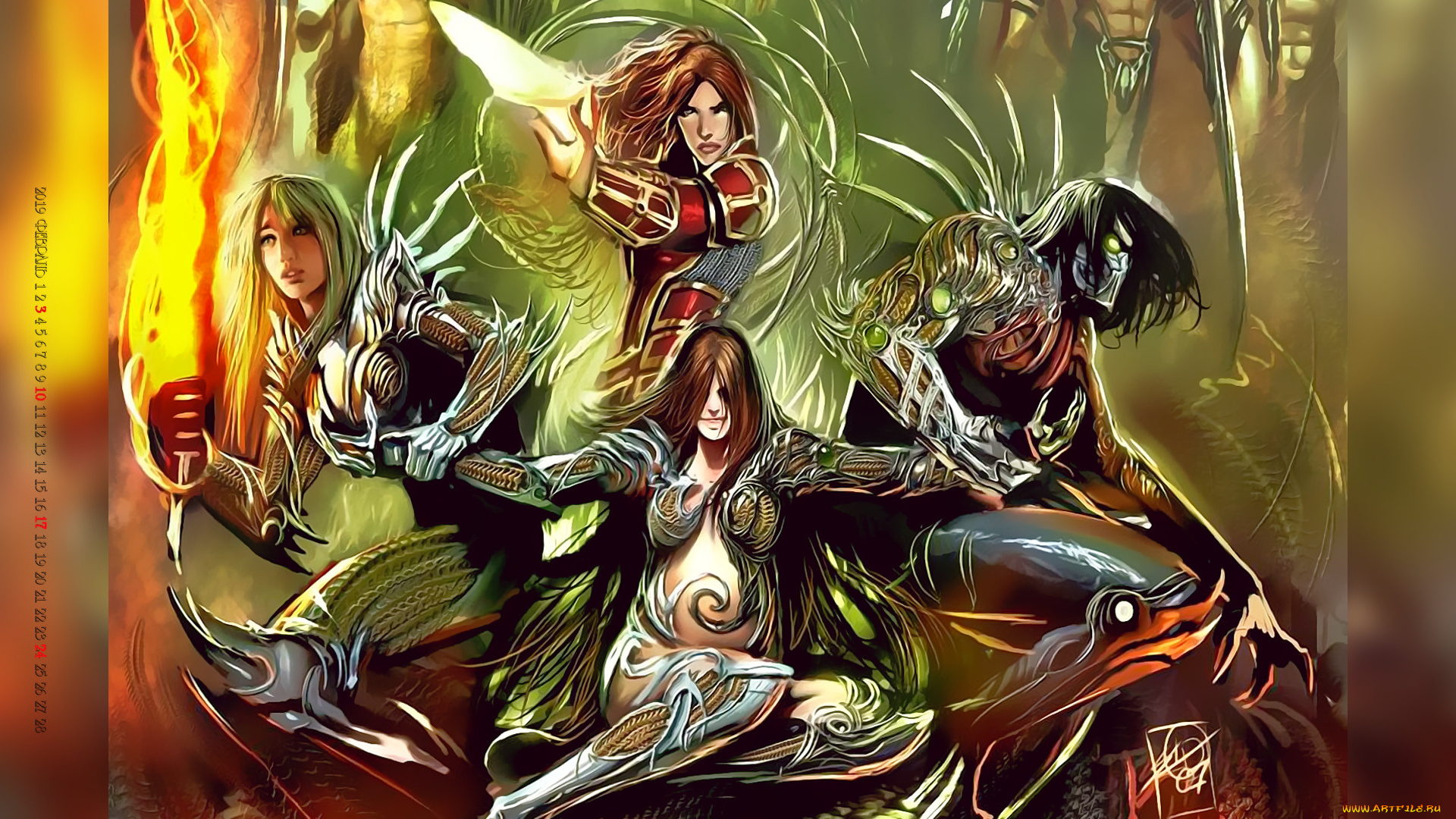 календари, фэнтези, оружие, девушка, воительница