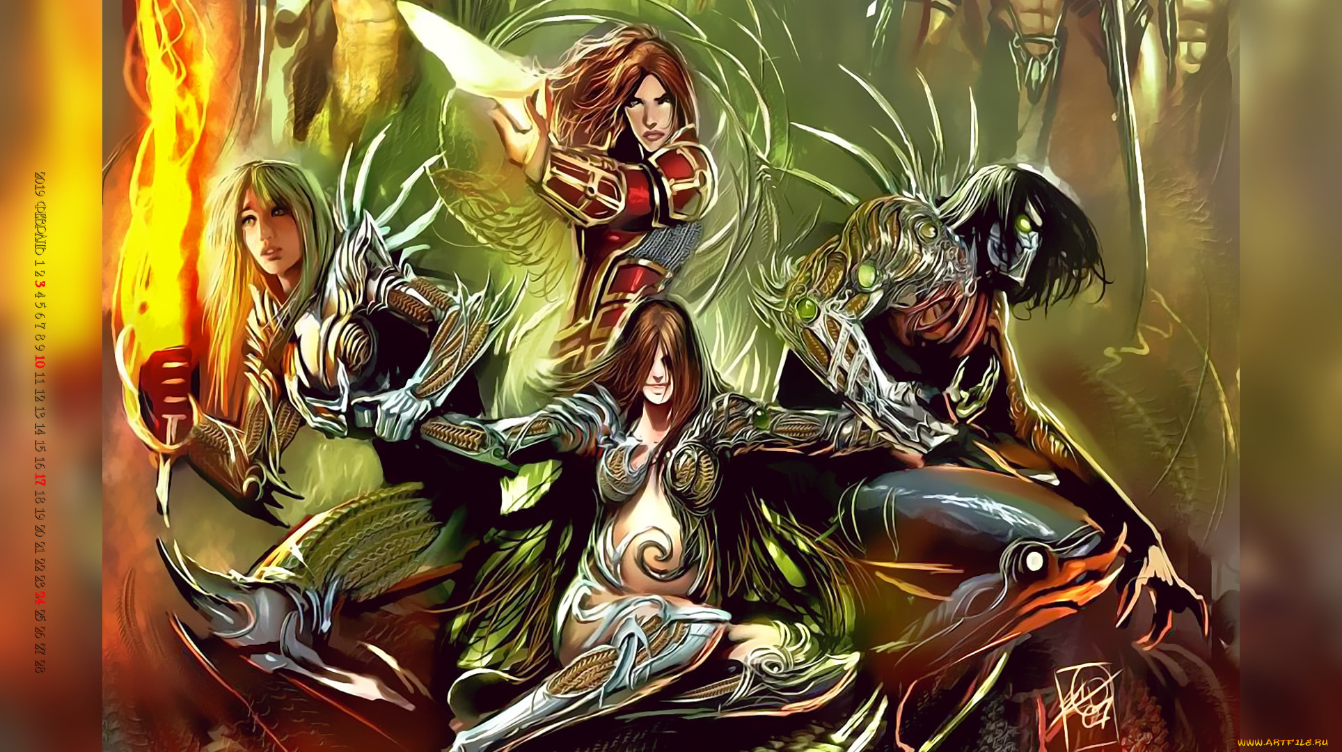 календари, фэнтези, оружие, девушка, воительница