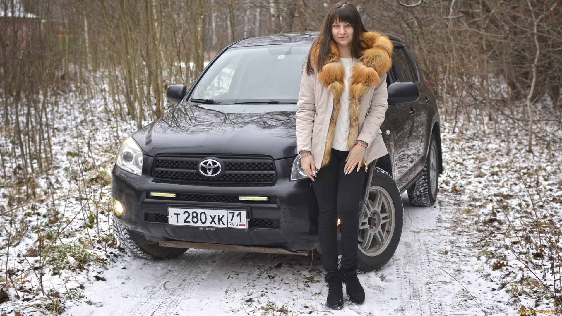 автомобили, -авто, с, девушками, toyota, rav4, black, raven