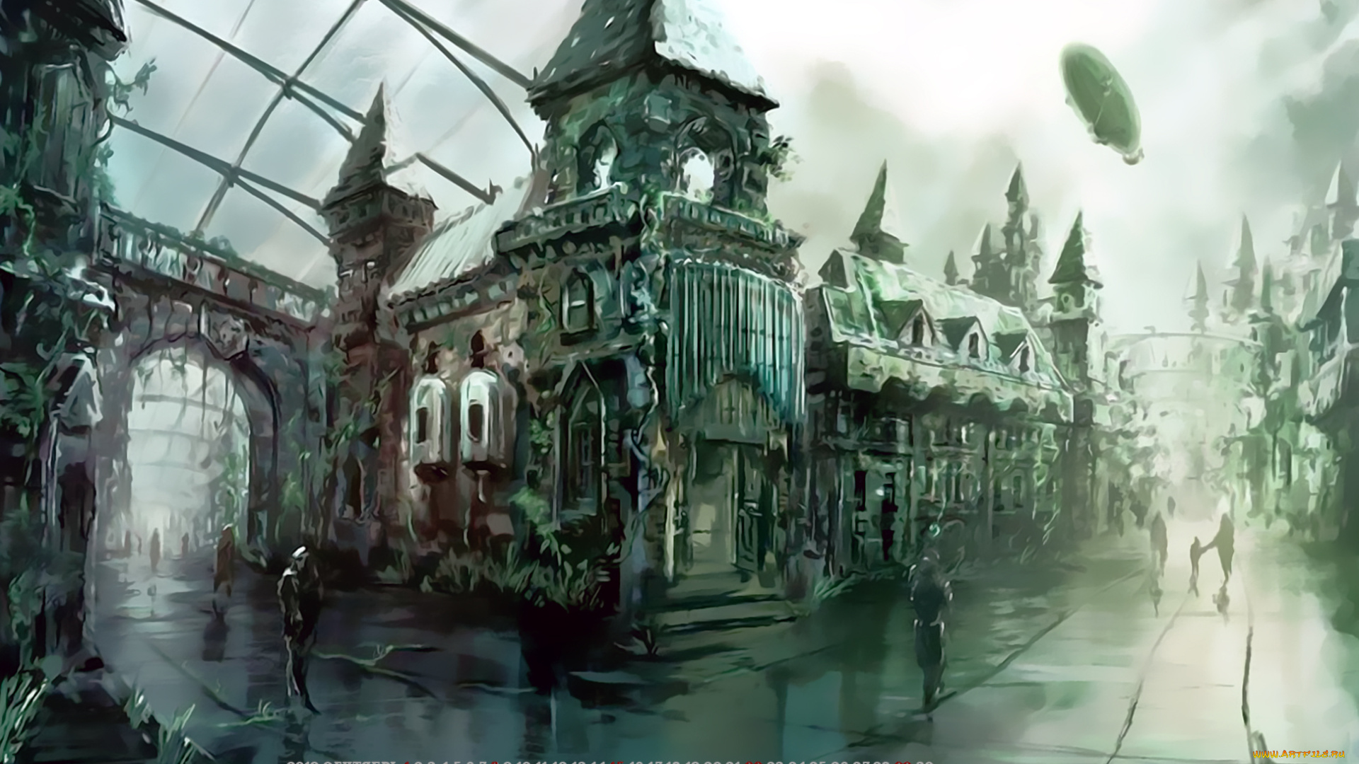 календари, фэнтези, люди, здание, город, 2019, calendar, дом