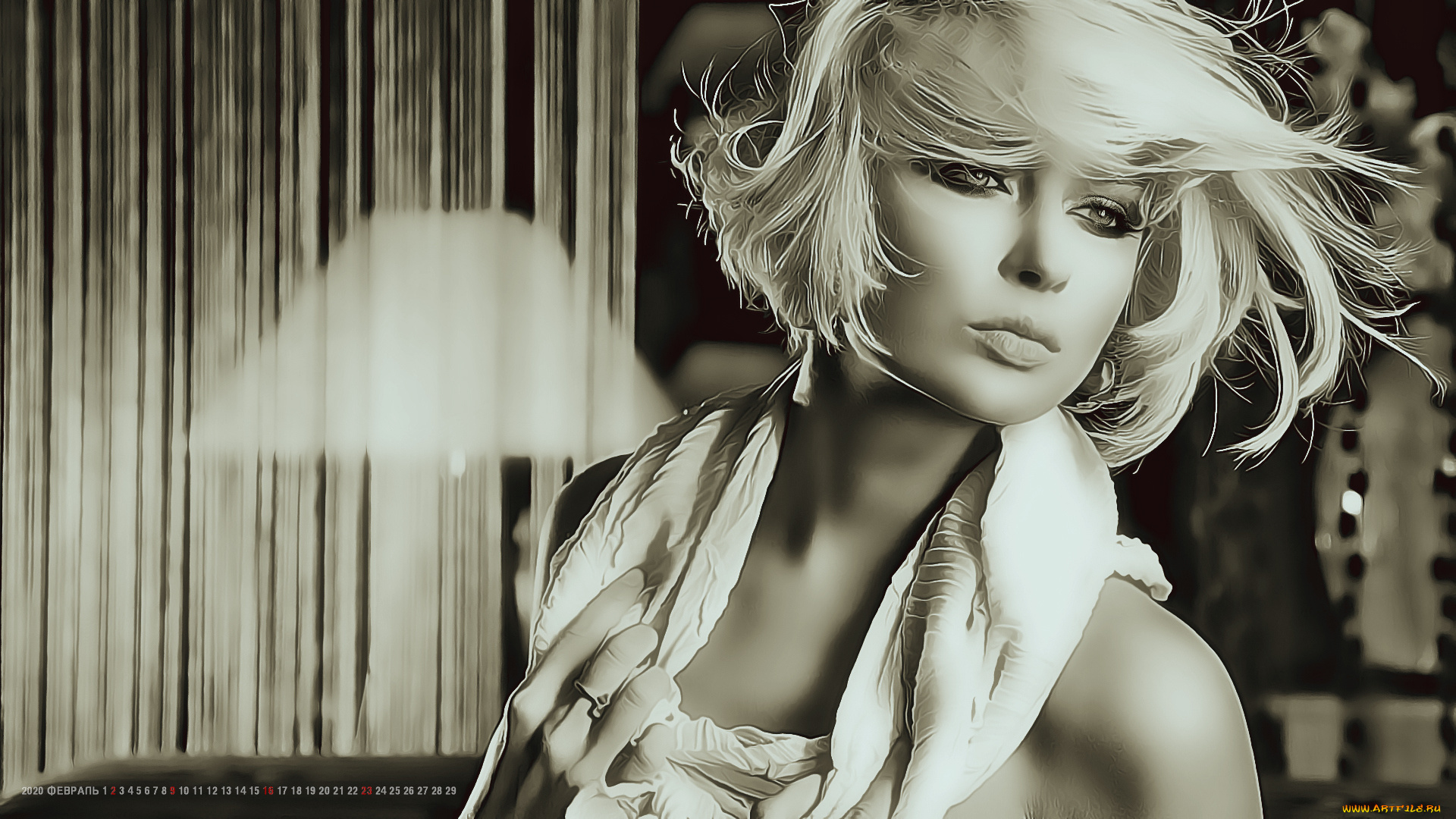 календари, компьютерный, дизайн, calendar, 2020, женщина, девушка, помещение