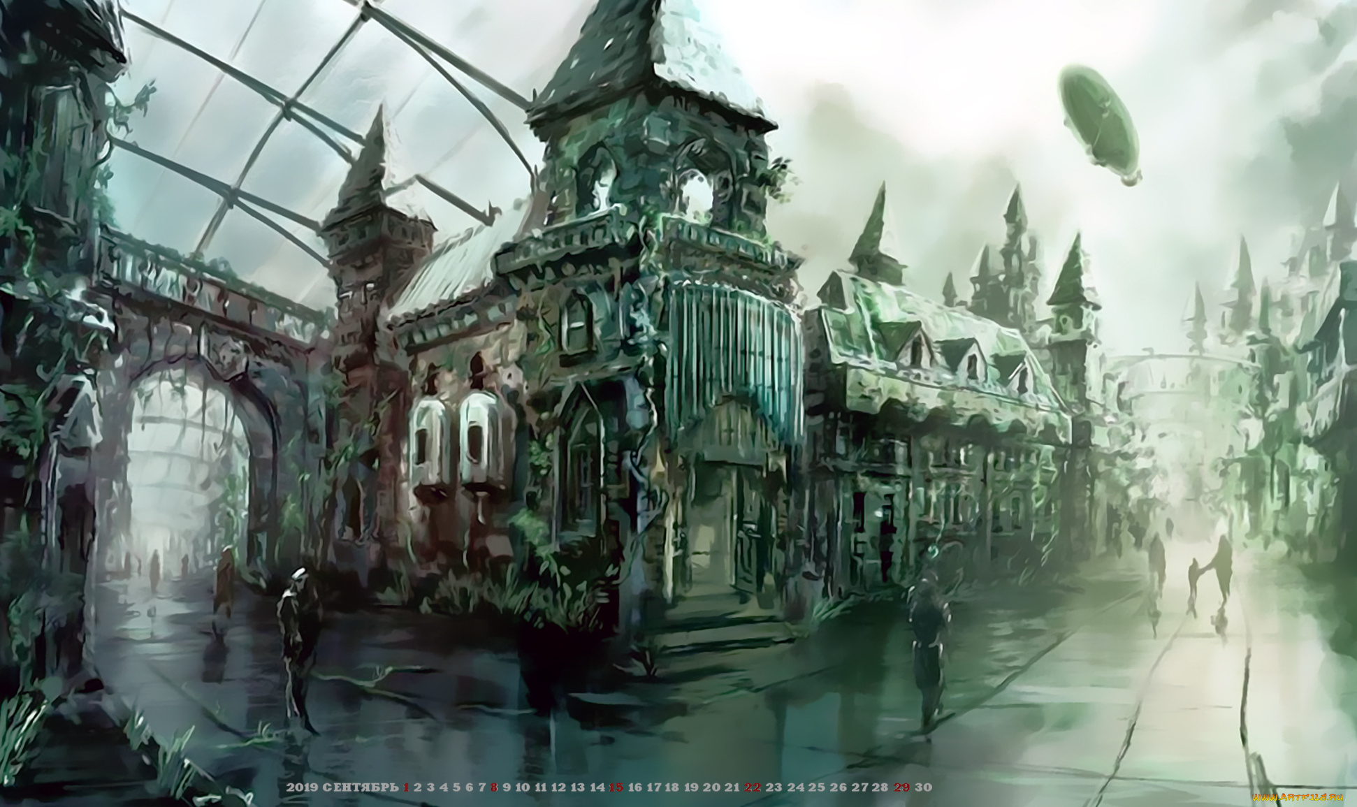 календари, фэнтези, люди, здание, город, 2019, calendar, дом
