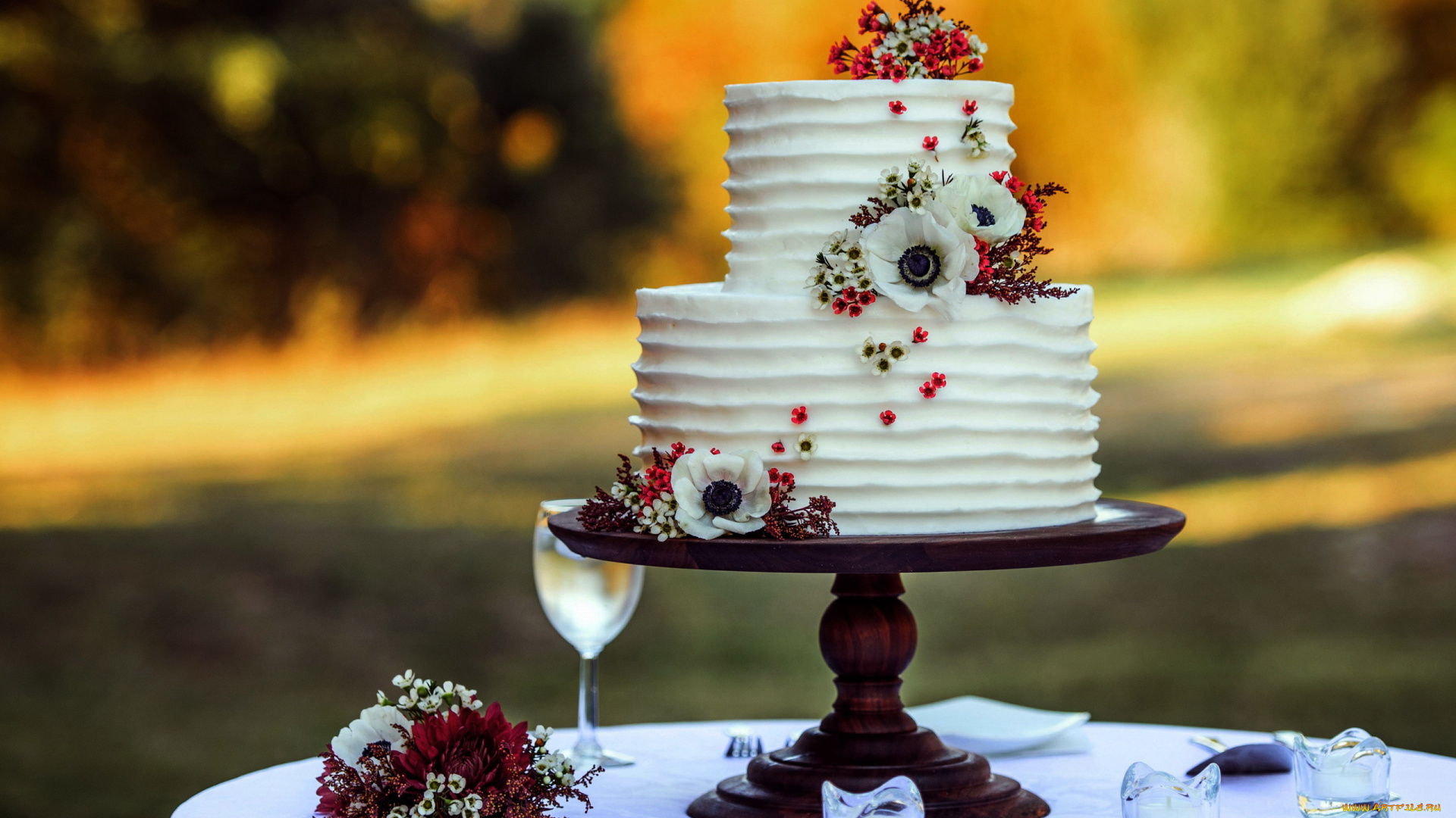 еда, торты, свадебный, торт