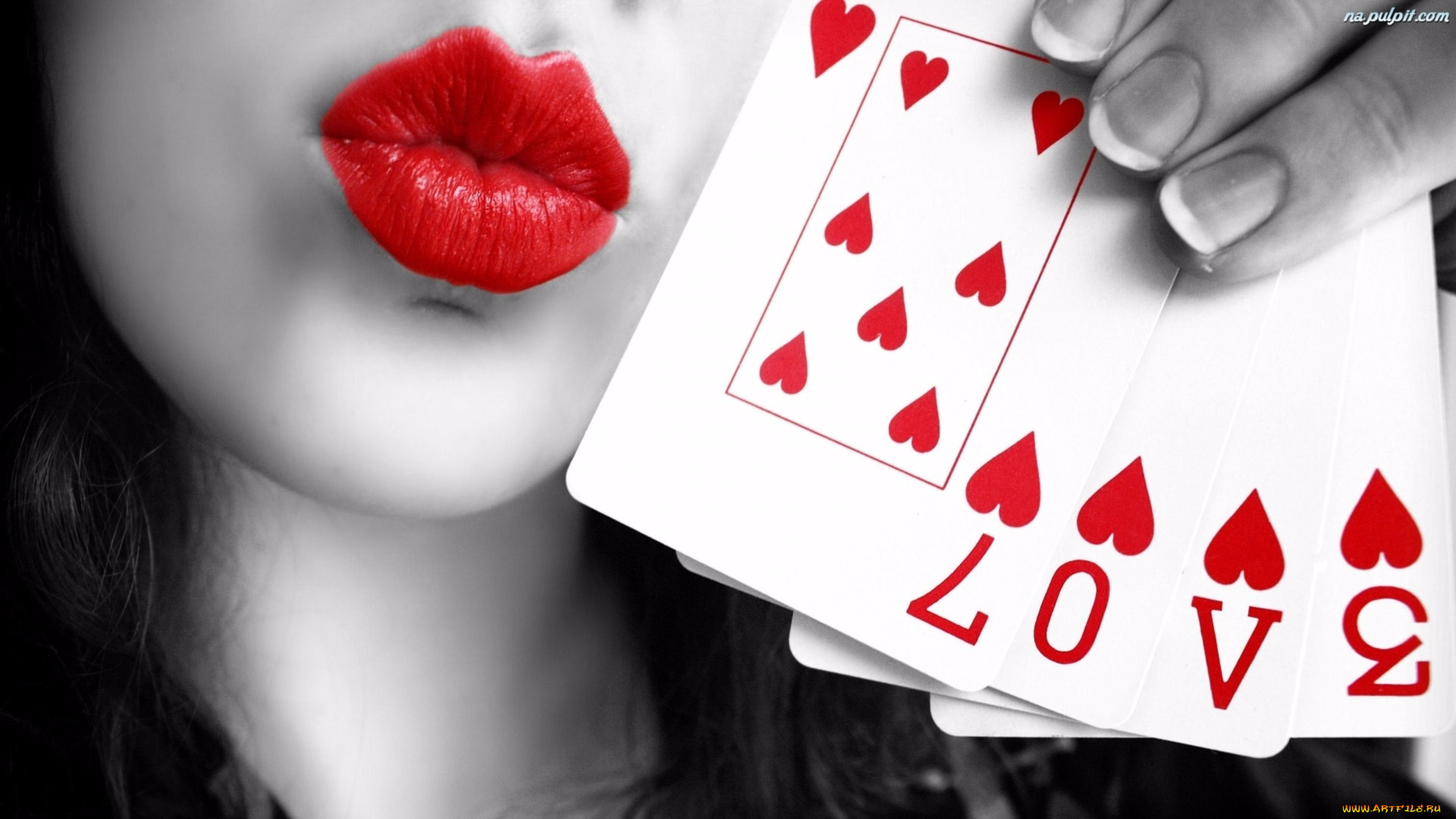 разное, губы, девушка, карты