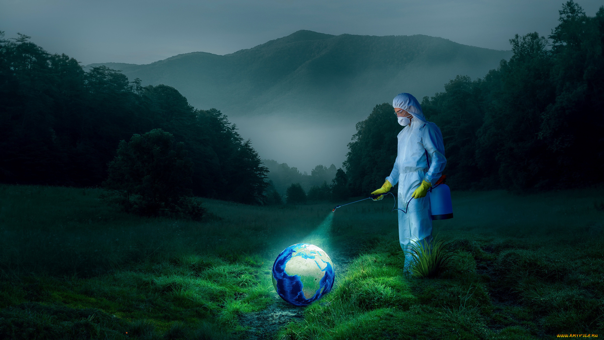 разное, компьютерный, дизайн, природа, шар, земля, обработка