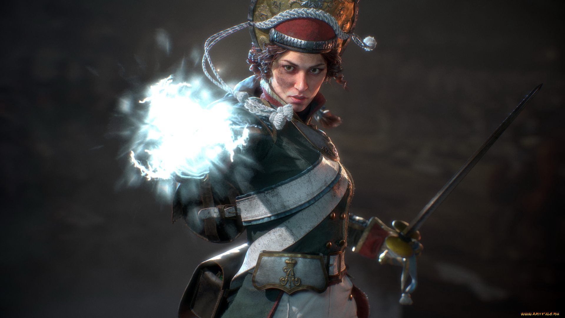 видео, игры, ---другое, женщина, солдат, магия, оружие, мундир, ракурс