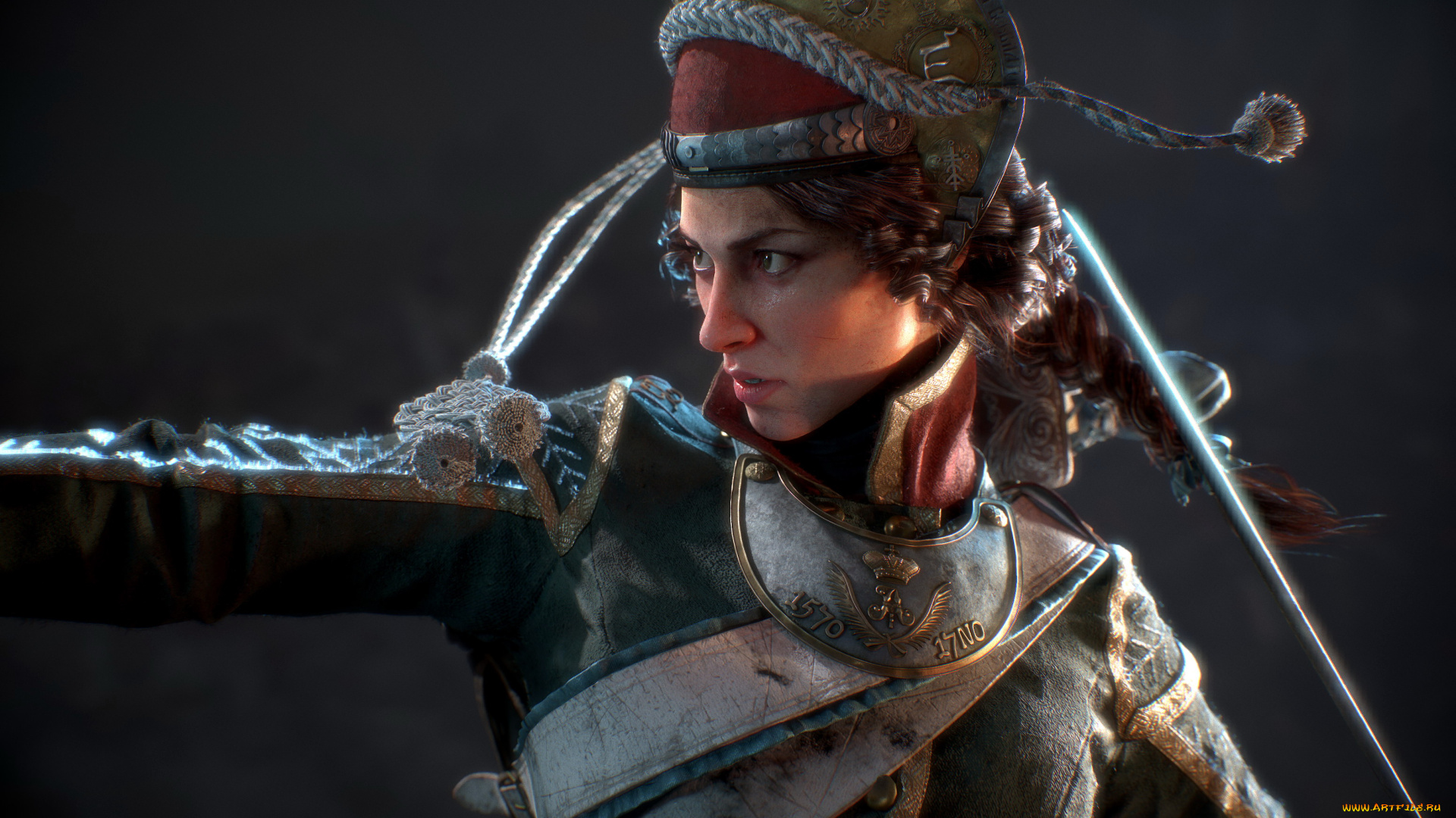 видео, игры, ---другое, женщина, солдат, оружие, мундир, ракурс