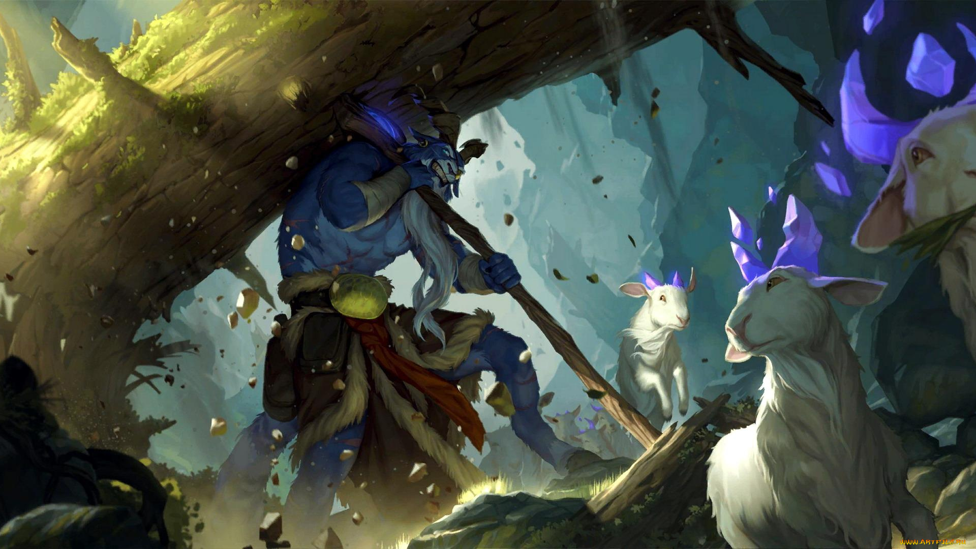 видео, игры, league, of, legends, , legends, of, runeterra, животные, стадо, пастух, дерево
