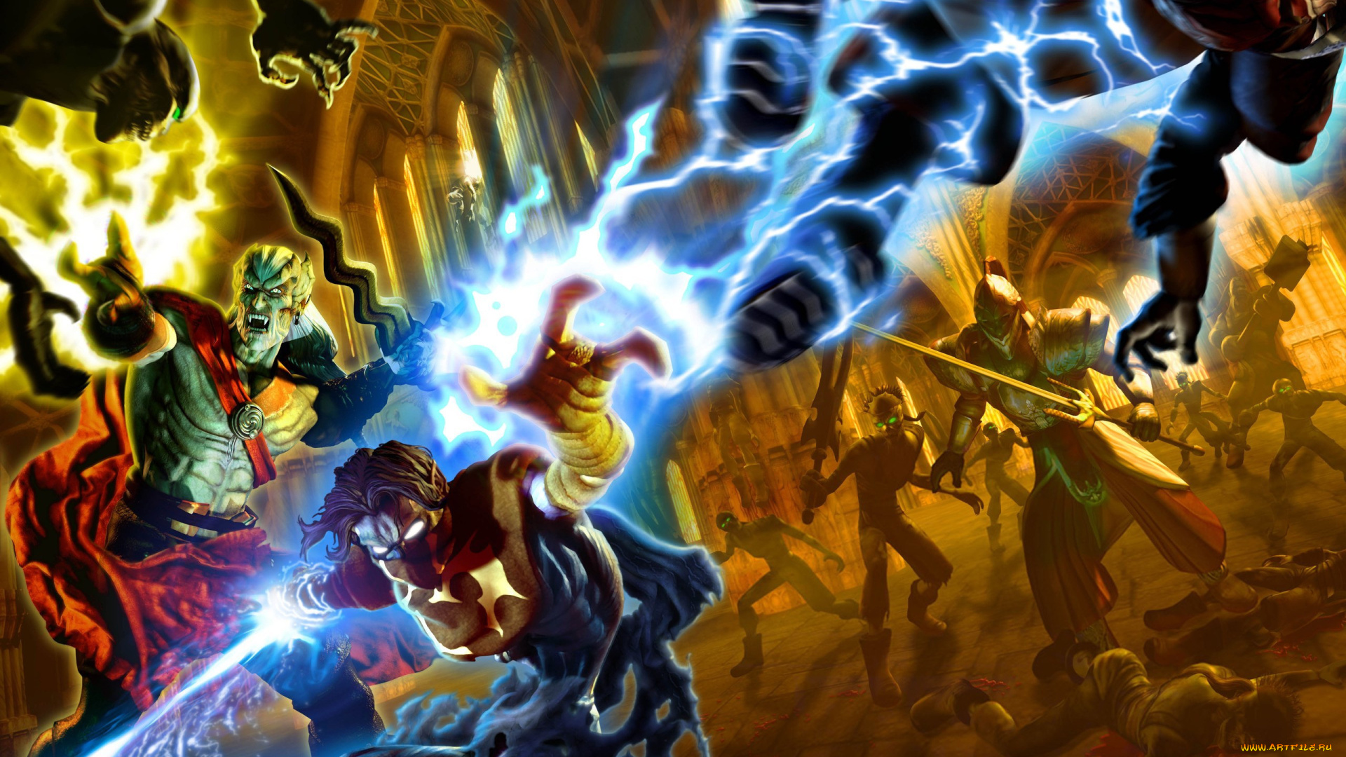 видео, игры, legacy, of, kain, , defiance, демоны, здание, бой