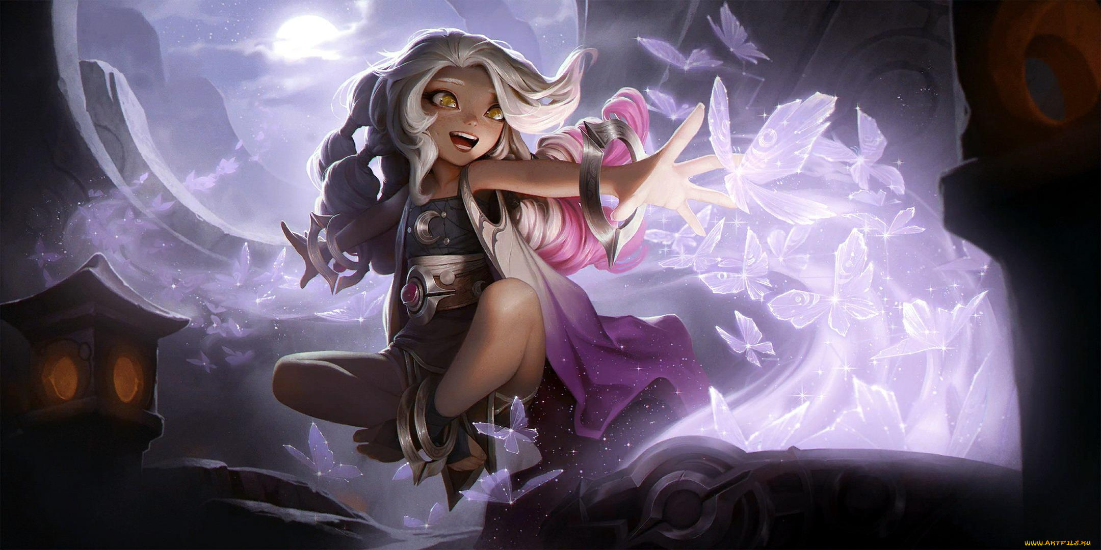 видео, игры, league, of, legends, , legends, of, runeterra, девочка, магия, бабочки, браслеты