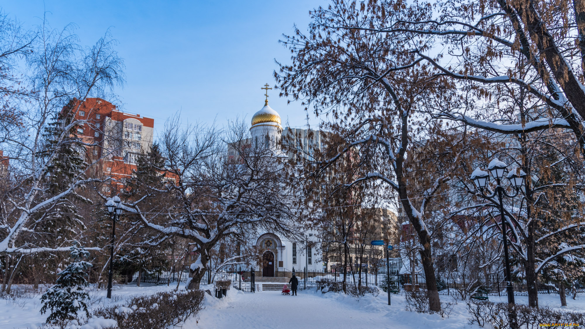 города, -, православные, церкви, , монастыри, зима, саратов, фотография, храм, детский, парк, снег, город