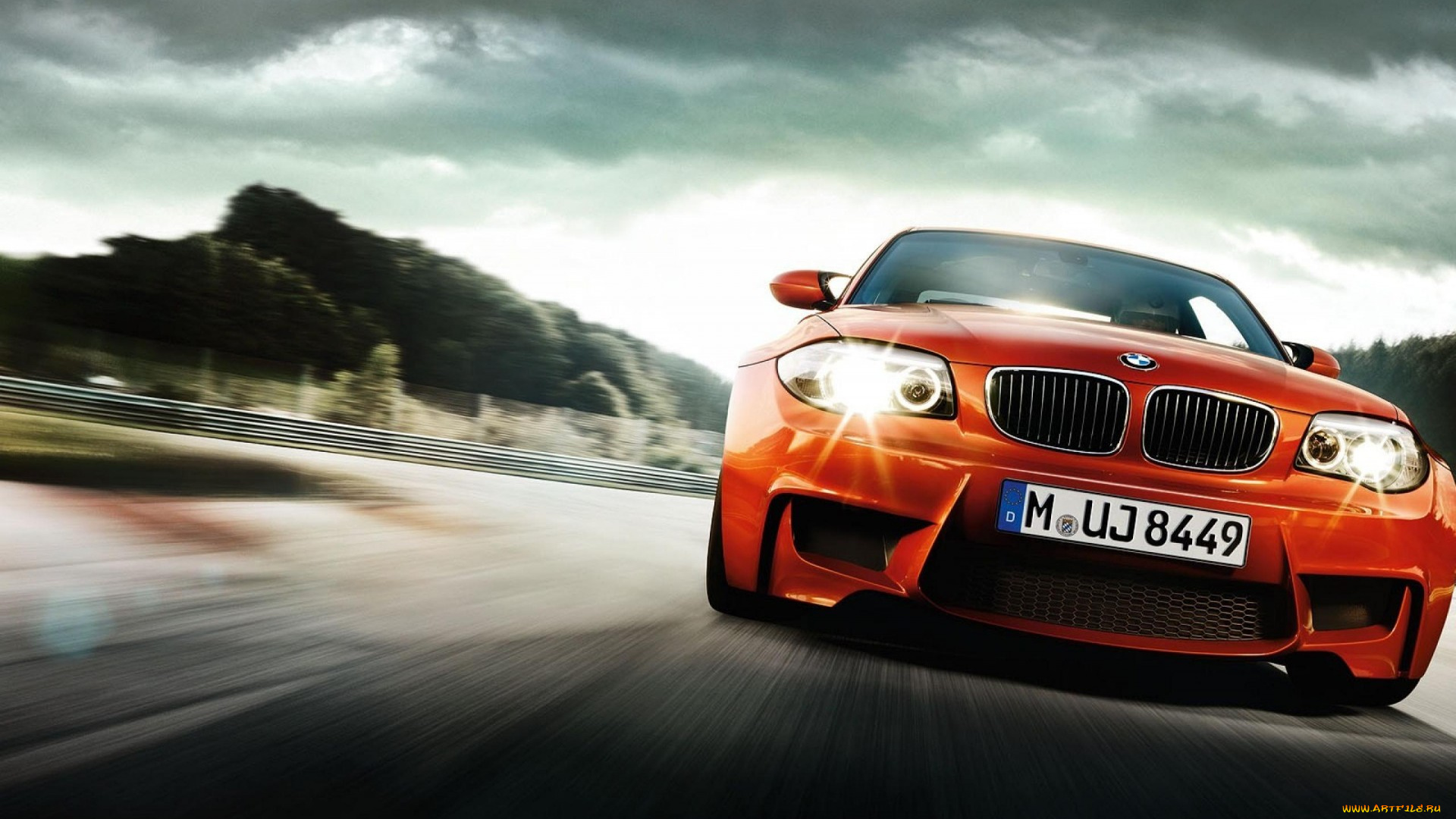 bmw, м1, автомобили, bmw, оранжевый, скорость, дорога