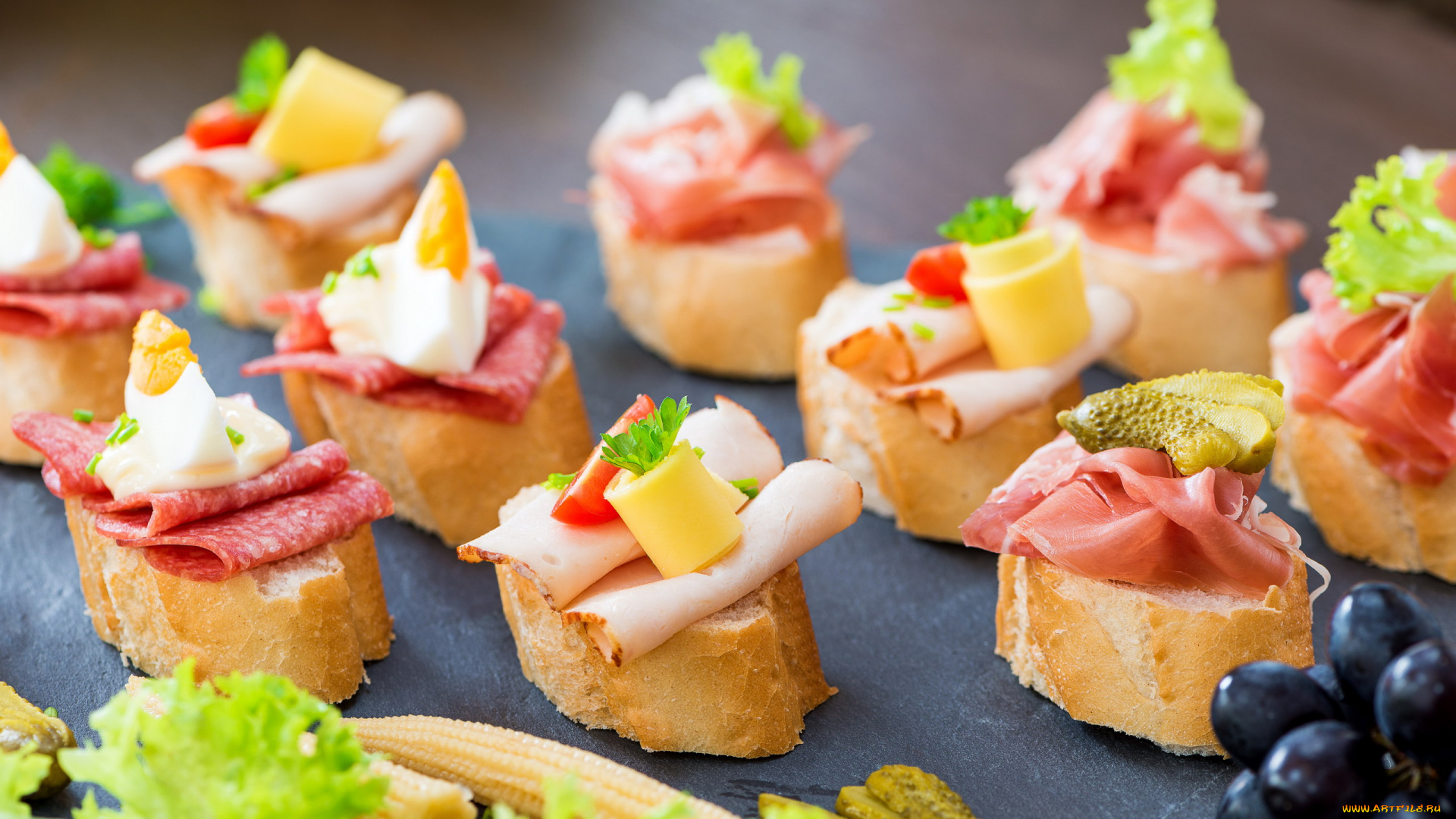 еда, бутерброды, , гамбургеры, , канапе, колбаса, сыр, ветчина, канапе