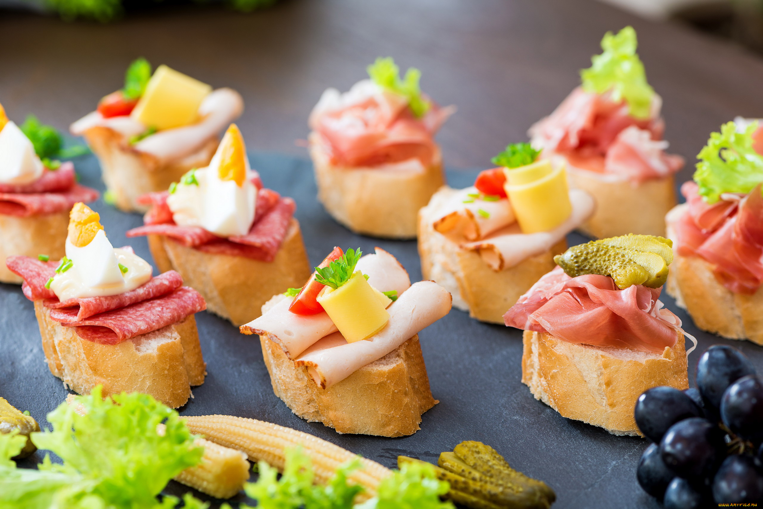 еда, бутерброды, , гамбургеры, , канапе, колбаса, сыр, ветчина, канапе