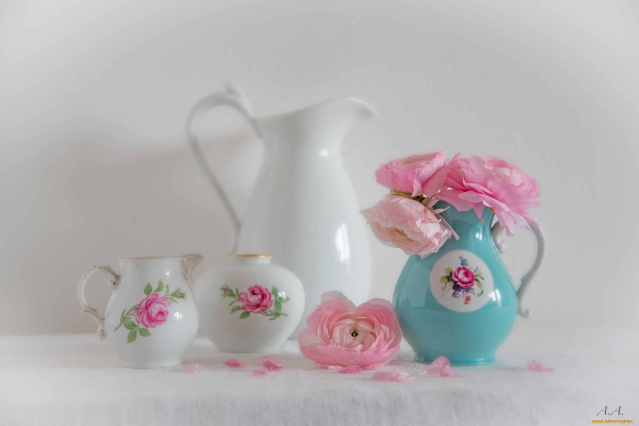 разное, посуда, , столовые, приборы, , кухонная, утварь, люпин, цветы, букет, ваза, фон