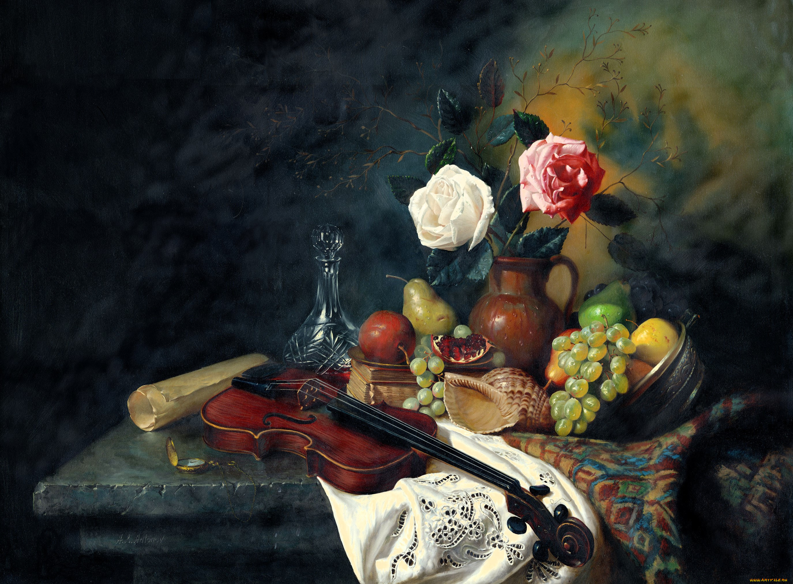 рисованное, алексей, антонов, натюрморт