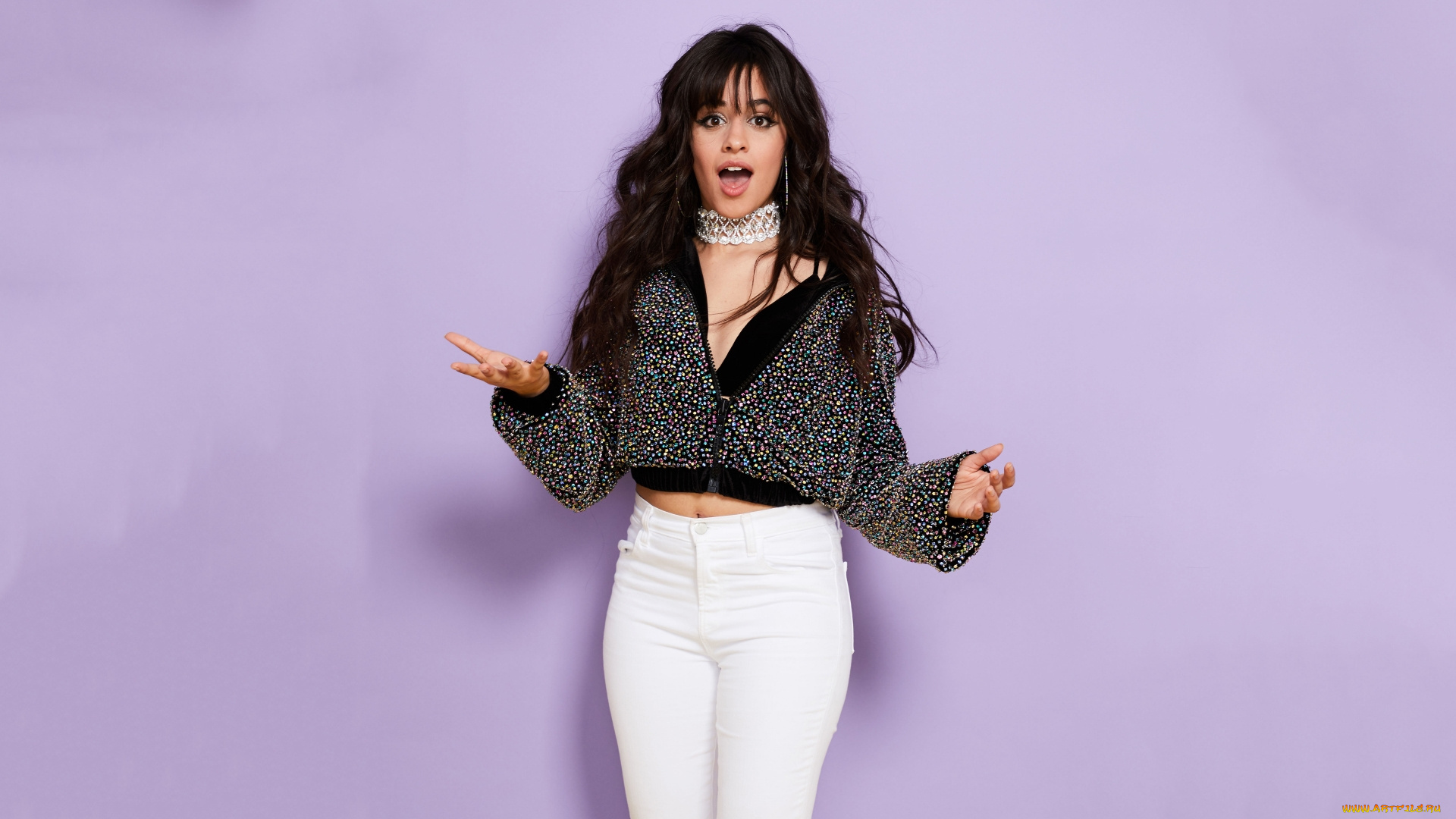 музыка, camila, cabello, джинсы, топ, жест