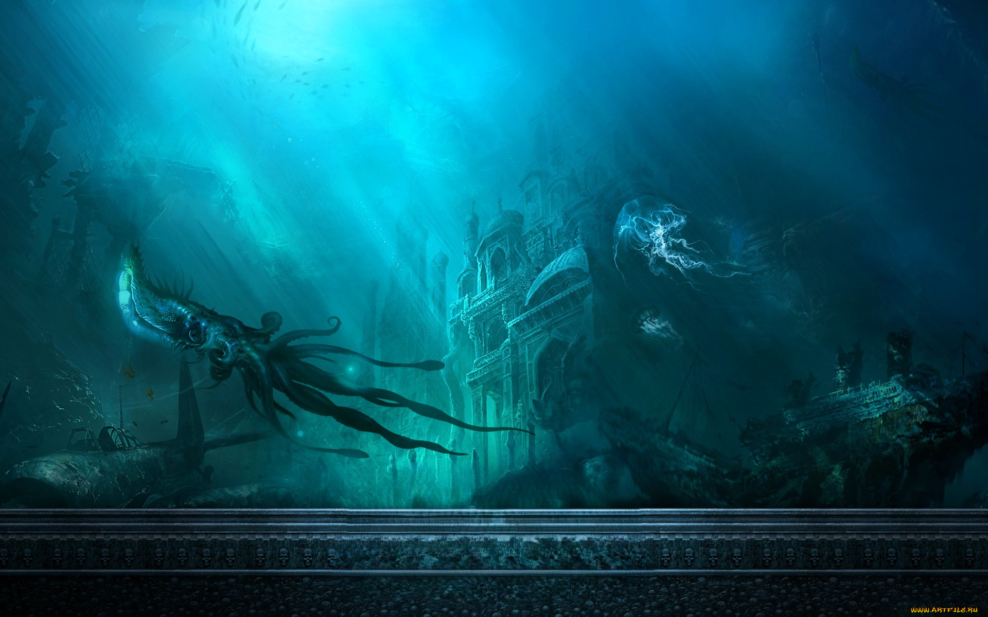 видео, игры, mummy, online, океан, подводная, лодка, кальмар, здание