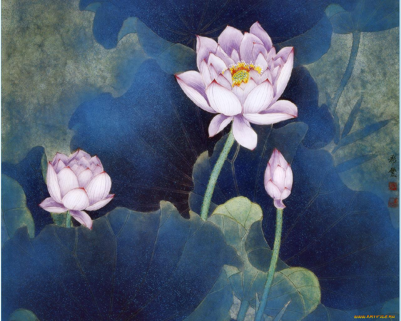 рисованные, цветы