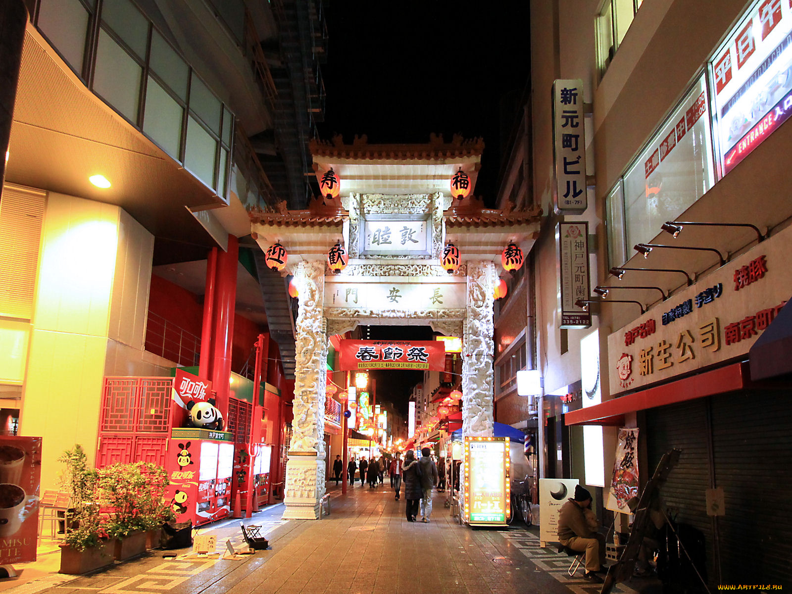 города, огни, ночного