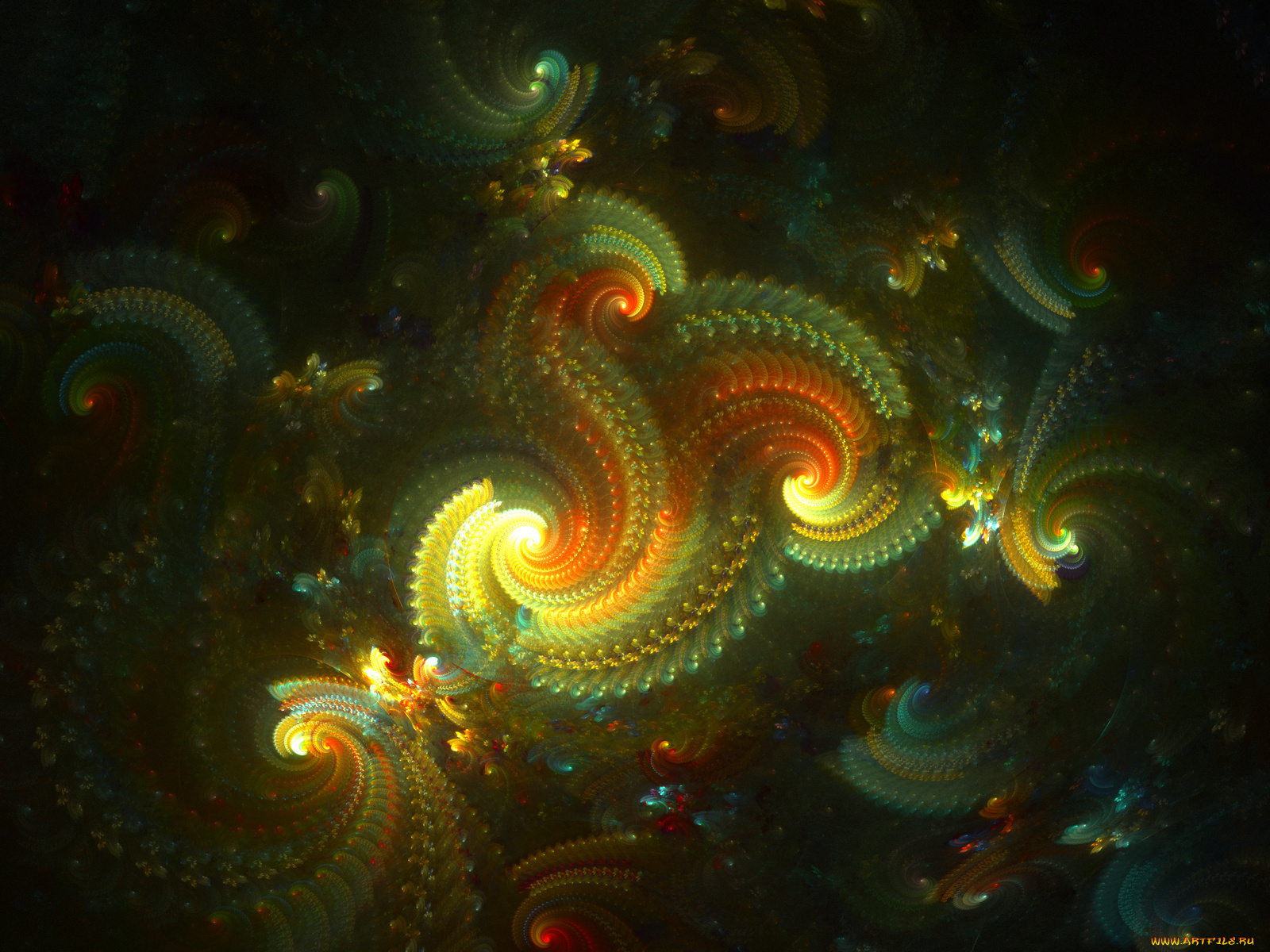 3д, графика, fractal, фракталы, фон, цвета, узор